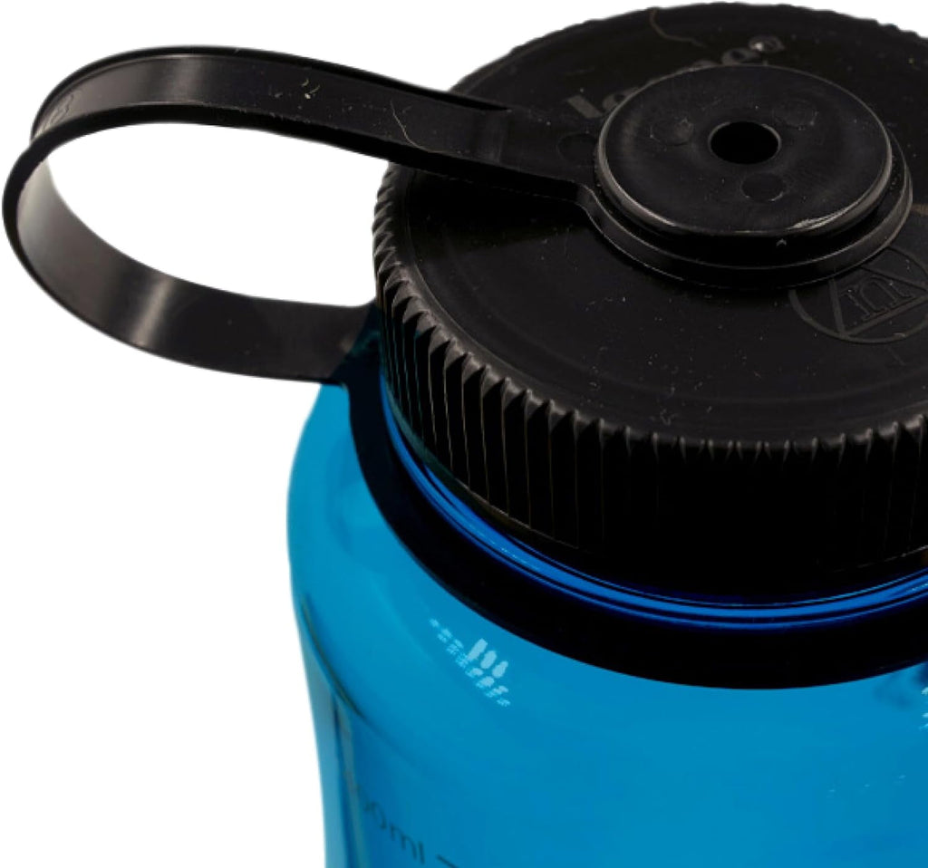 Nalgene Sustain Tritan BPA-Free Water Made with Material Derived from 50% Plastic Waste (using ISCC certified mass balance), 48 OZ, Wide Mouth, Cerulean
