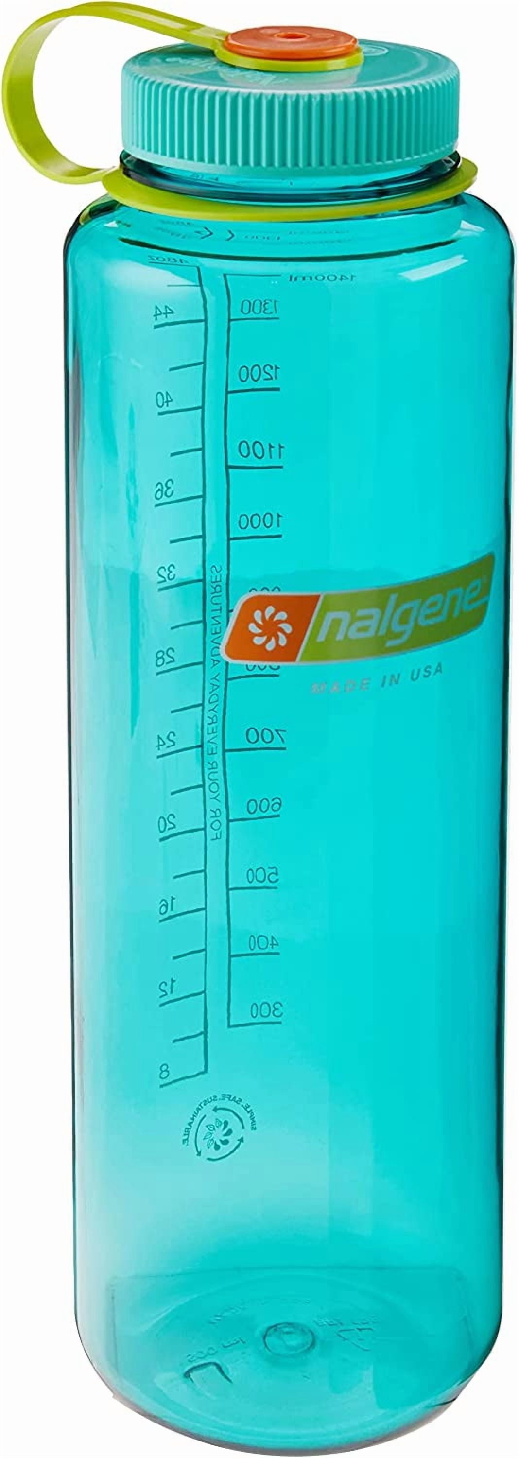 Nalgene Sustain Tritan BPA-Free Water Made with Material Derived from 50% Plastic Waste (using ISCC certified mass balance), 48 OZ, Wide Mouth, Cerulean