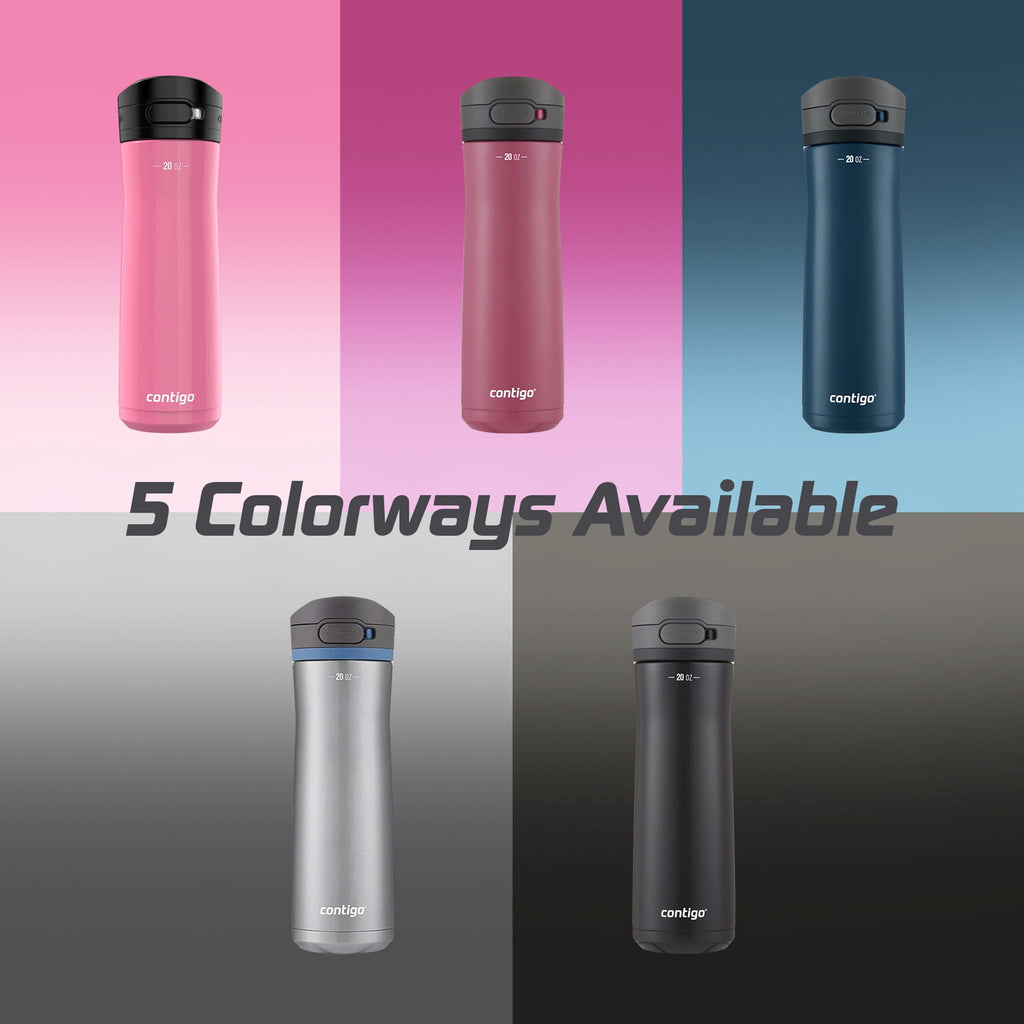 Contigo Jackson Chill 2.0 Stainless Steel Water Bottle with AUTOPOP Lid, 20 Ounces, Azalea