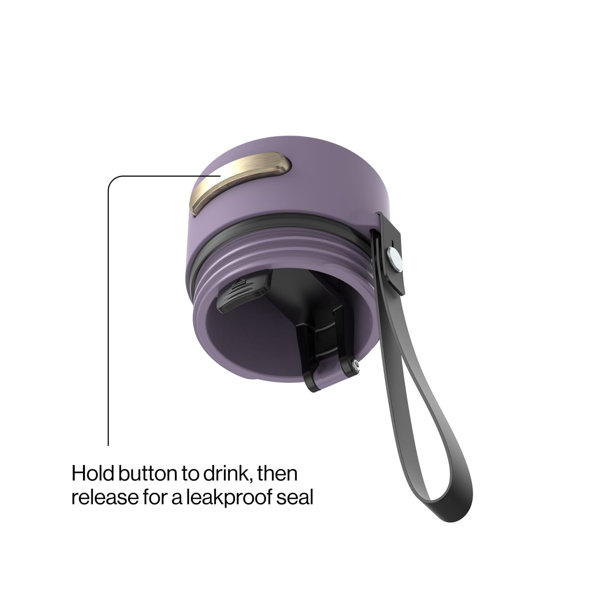 Contigo AutoSeal Leakproof Stainless Steel Reusable Water Bottle Tumbler with Carrying Strap, Cream/Champagne, 24 oz