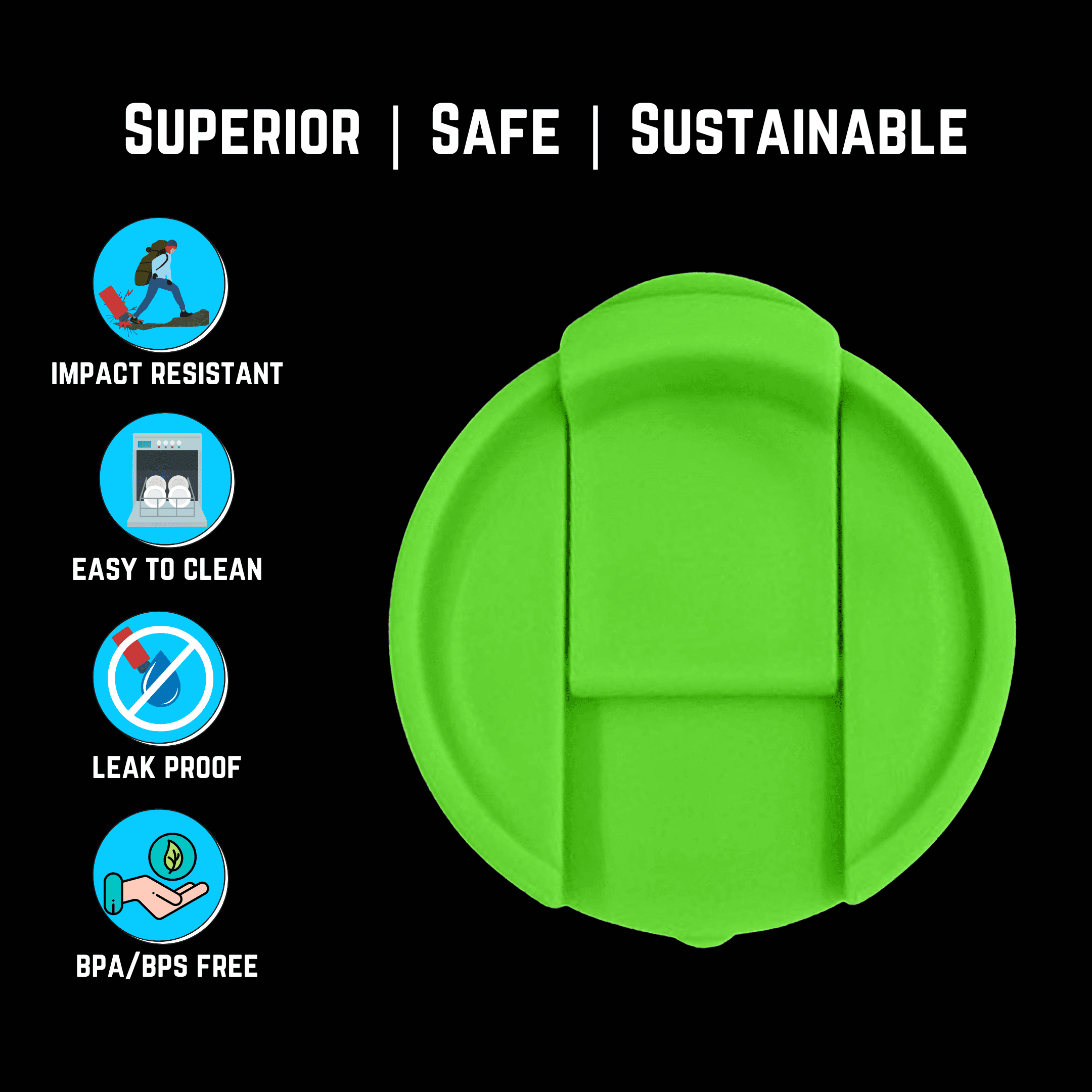 NuRich Hydro Wide Mouth Flip and Sip Replacement Coffee Lid or Cap Accessories Compatible with Hydroflask, Nalgene, and Many More Top Water Bottle Brands Sizes 12 16 18 20 32 40 64 Ounce