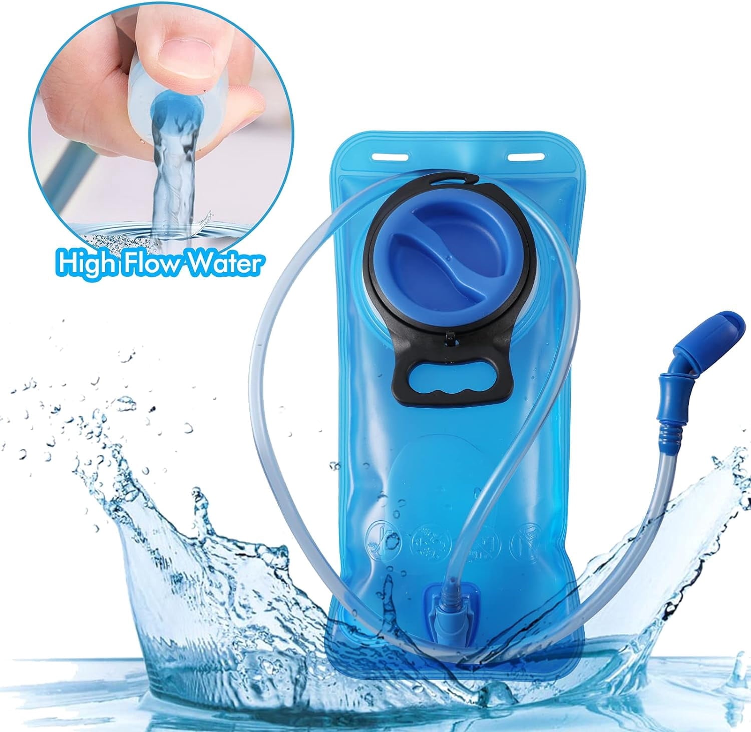 TAGVO Hydration Bladder 2 Liter BPA Free 70oz + Cleaning Brushes Kit, Leakproof Water Bladder Travel Reservoir Hydration Bag, Easy Cleaning by 3 Brushes and Air Drying by Collapsible Frame