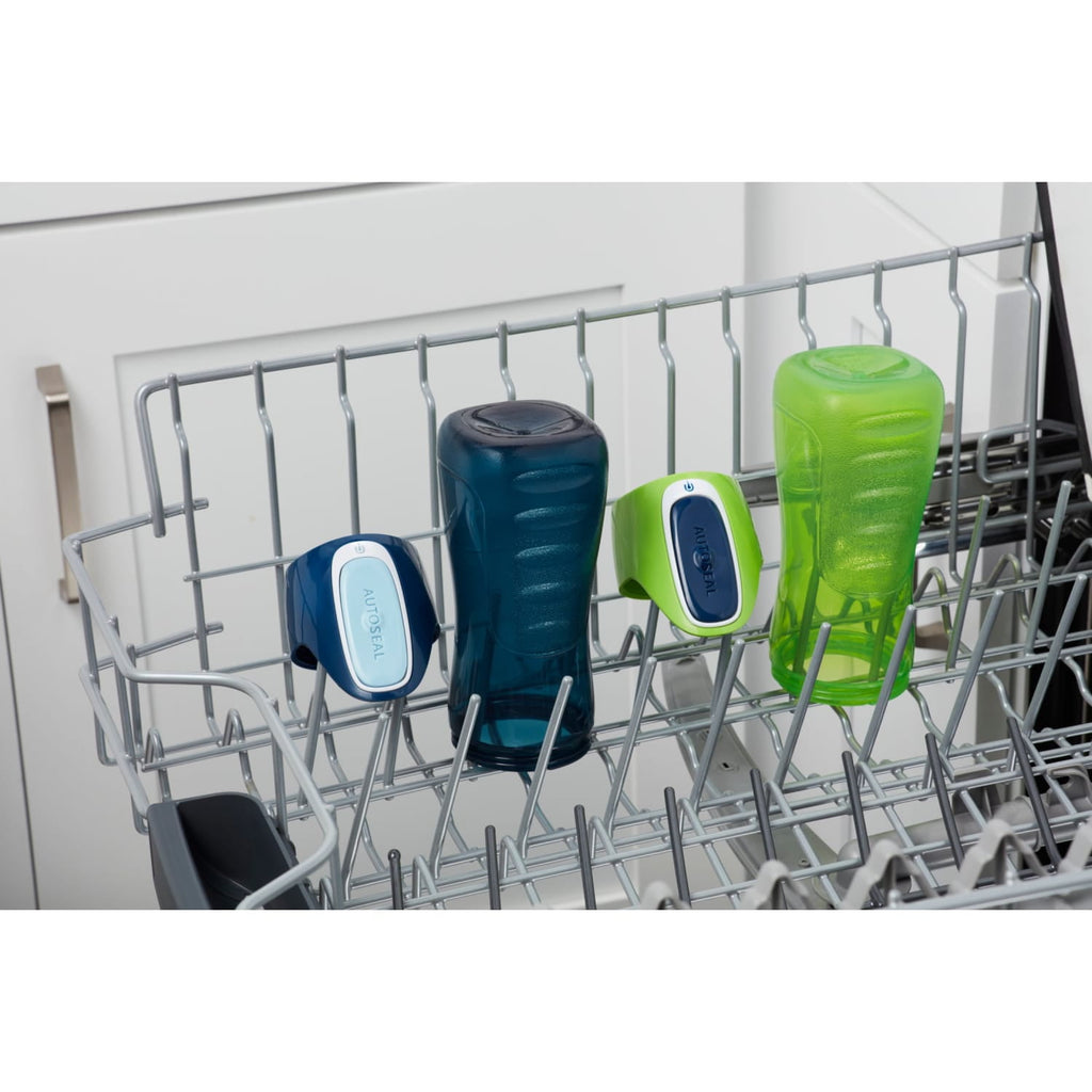 Contigo Kids Trekker Water Bottle with AUTOSEAL Lid Navy Blue and Granny Smith Green, 14 fl oz., 2-pack