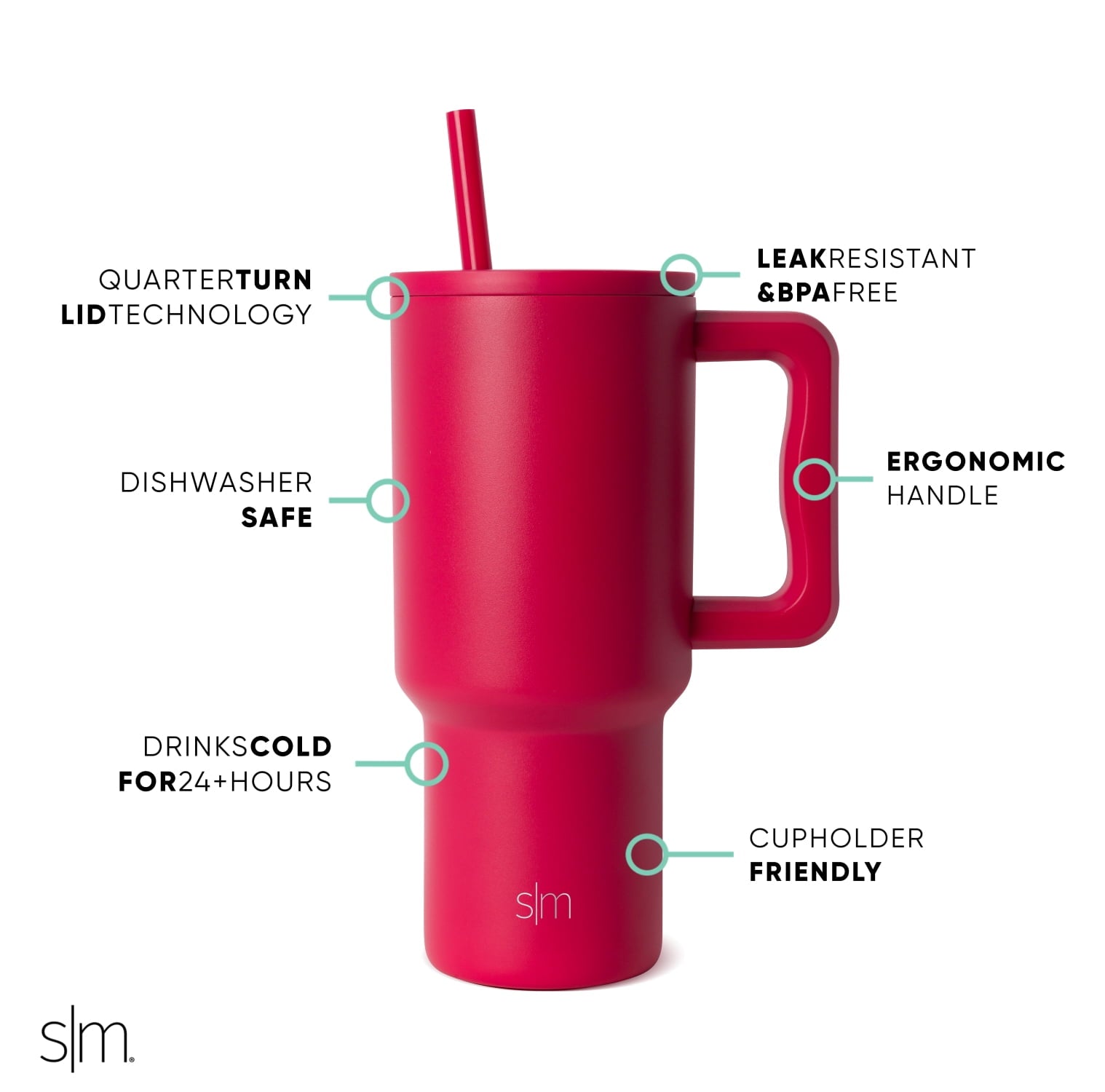 Simple Modern 30 fl oz Insulated Stainless Steel Trek Tumbler with Straw Lid | Seaglass Sage and Cream Checkmate