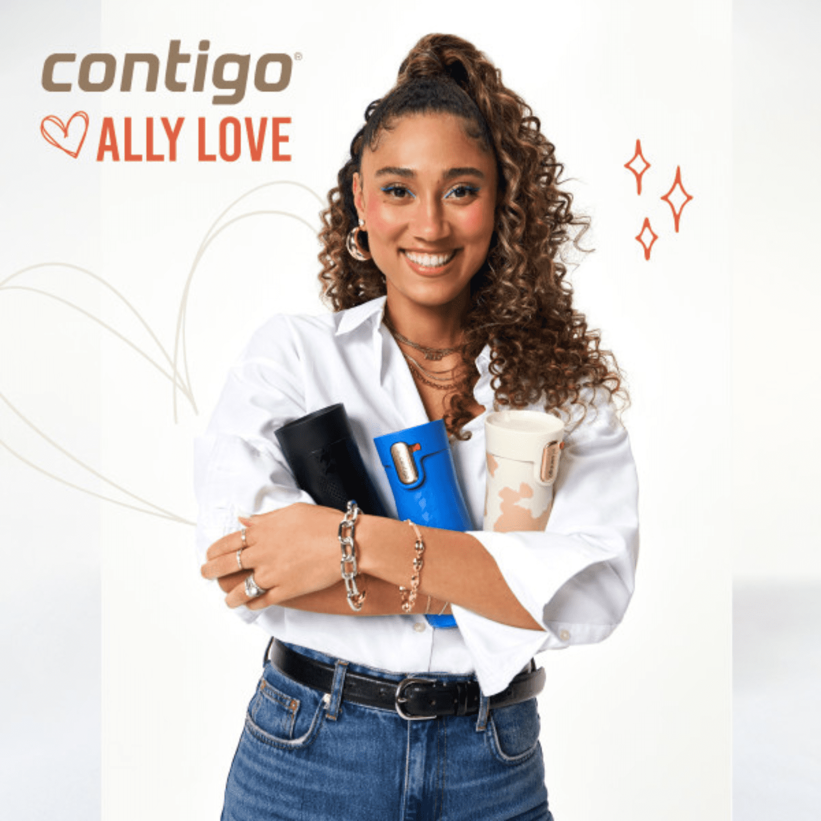 Contigo x Ally Love Autoseal West Loop Vacuum-Insulated Stainless Steel Travel Mug with Easy-Clean Lid, 16 oz, Stellar Jay
