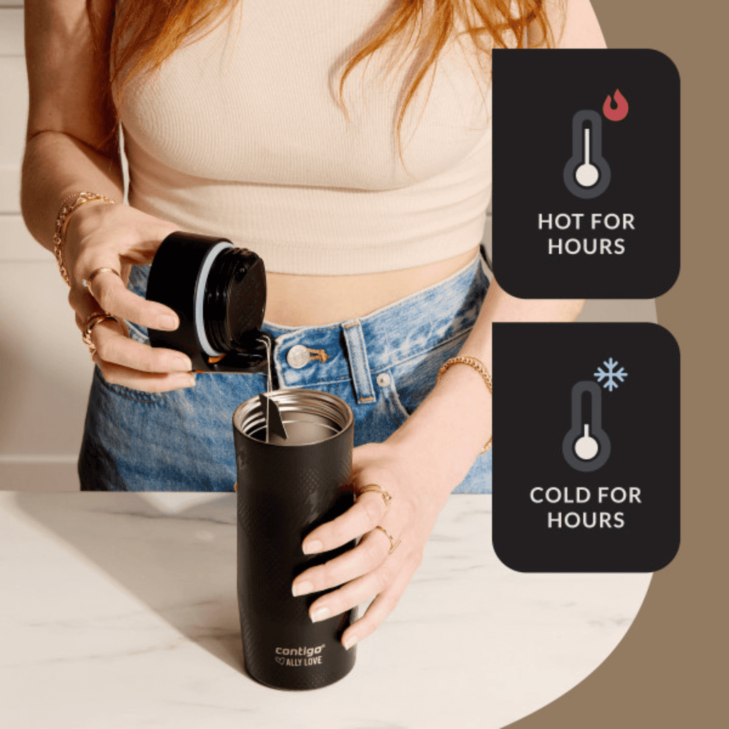 Contigo x Ally Love Autoseal West Loop Vacuum-Insulated Stainless Steel Travel Mug with Easy-Clean Lid, 16 oz, Stellar Jay