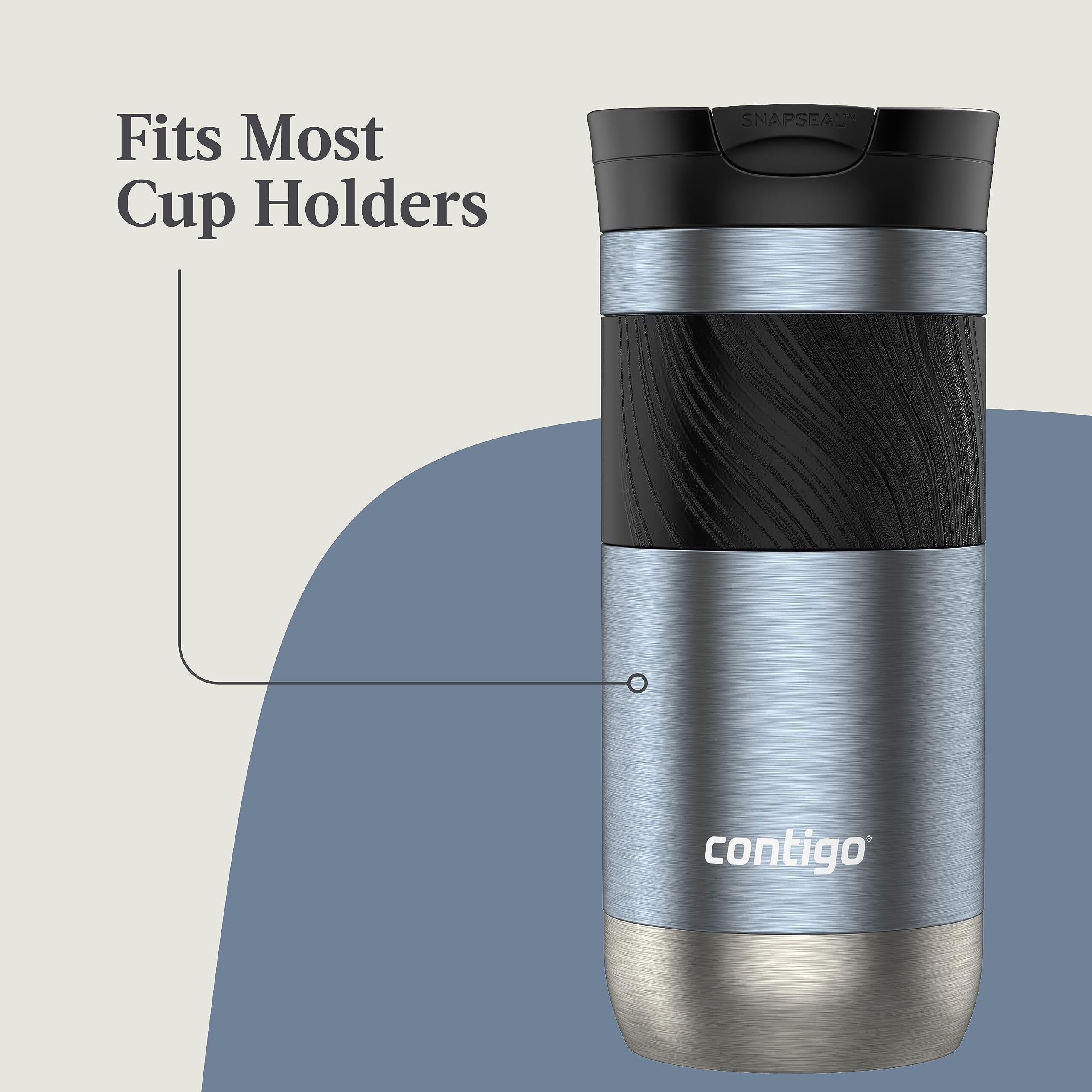 Contigo Byron 2.0 Stainless Steel Travel Mug with SNAPSEAL Lid and Grip, 16oz.