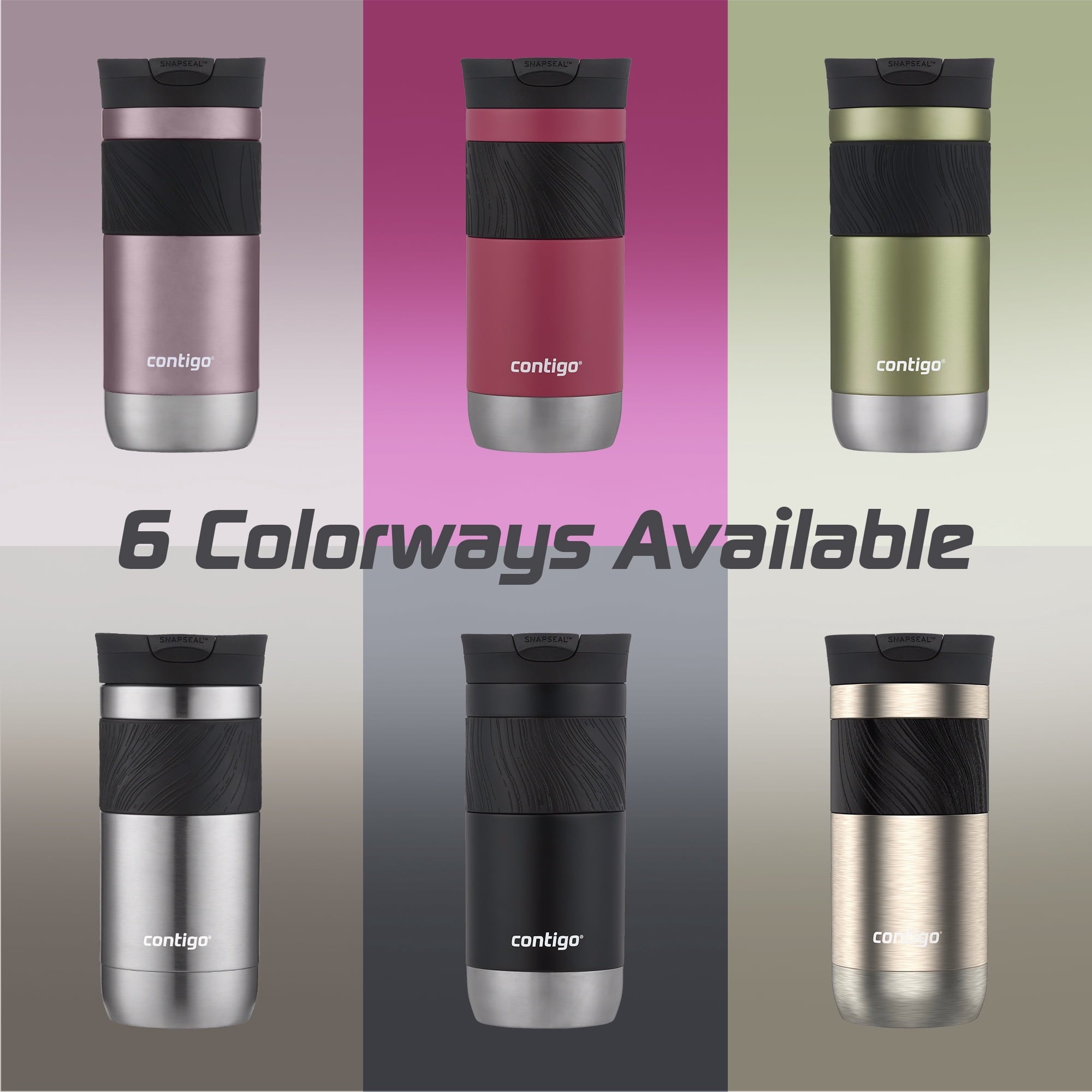 Contigo Byron 2.0 Stainless Steel Travel Mug with SNAPSEAL Lid and Grip, 16oz.