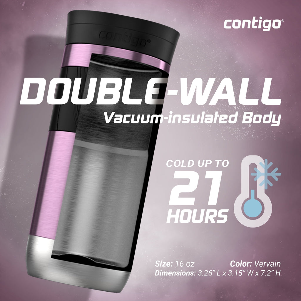 Contigo Byron 2.0 Stainless Steel Travel Mug with SNAPSEAL Lid and Grip, 16oz.