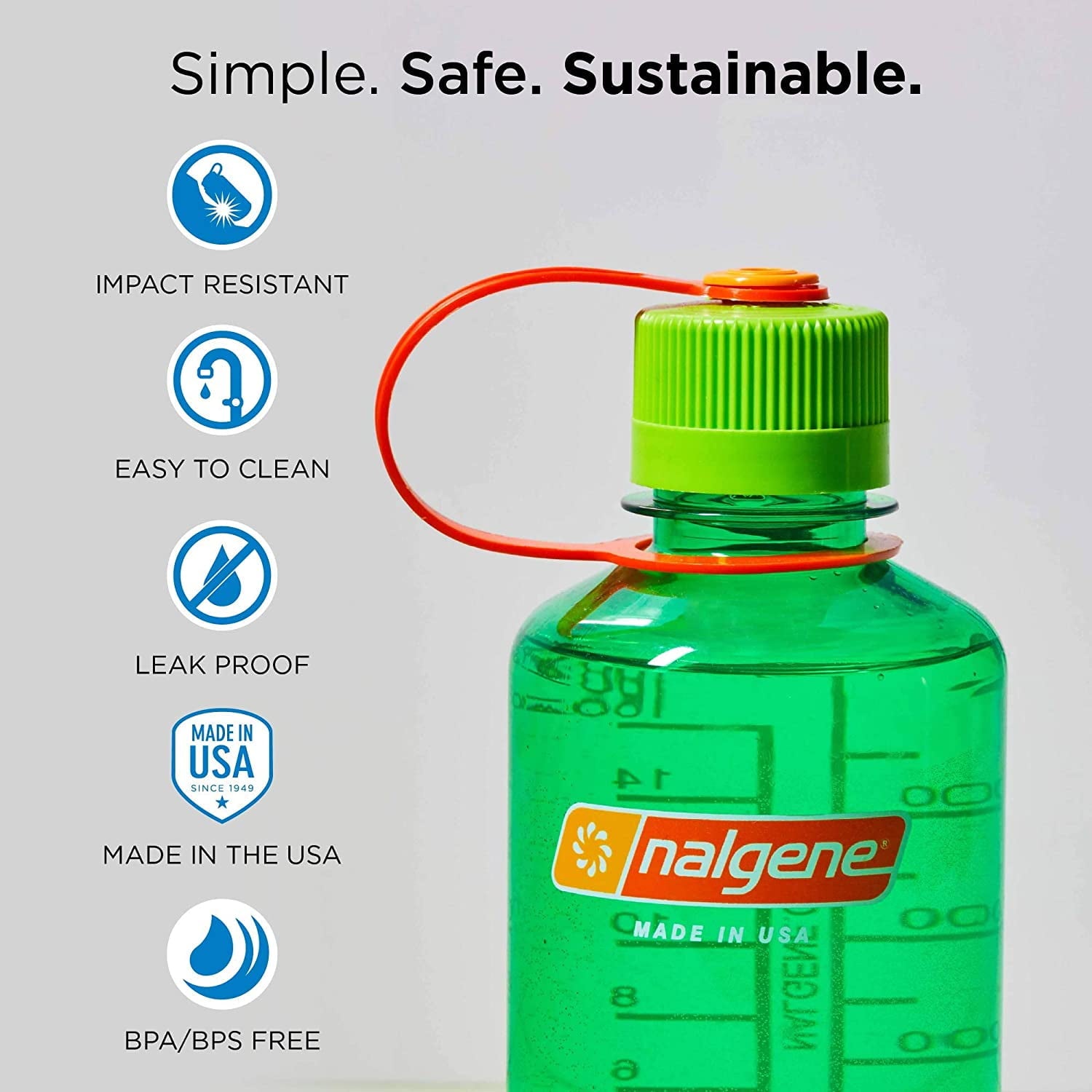 Nalgene Sustain 32 oz Narrow Mouth Plastic Water Bottle