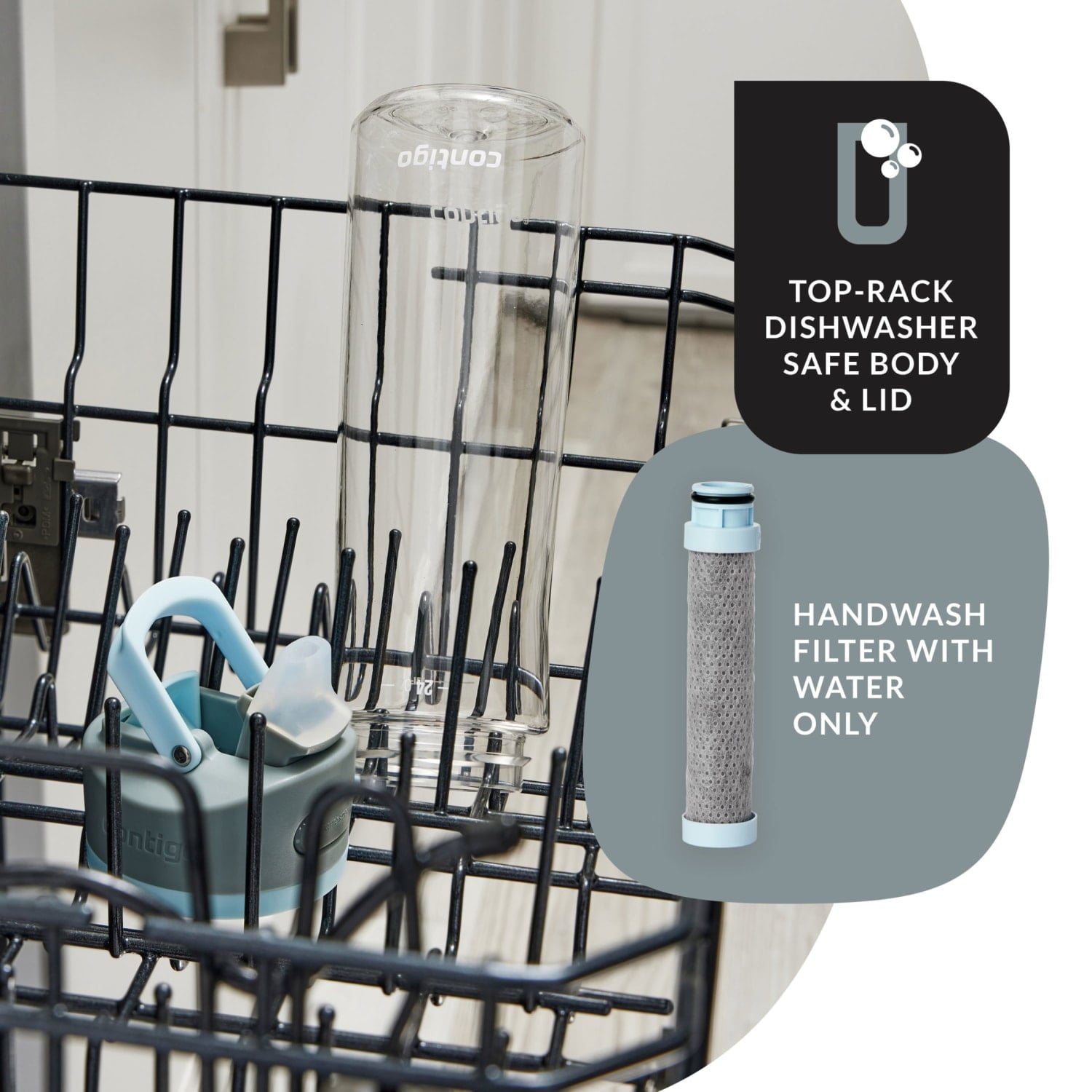 Contigo 24 oz. Wells Plastic Filter Water Bottle - Salt