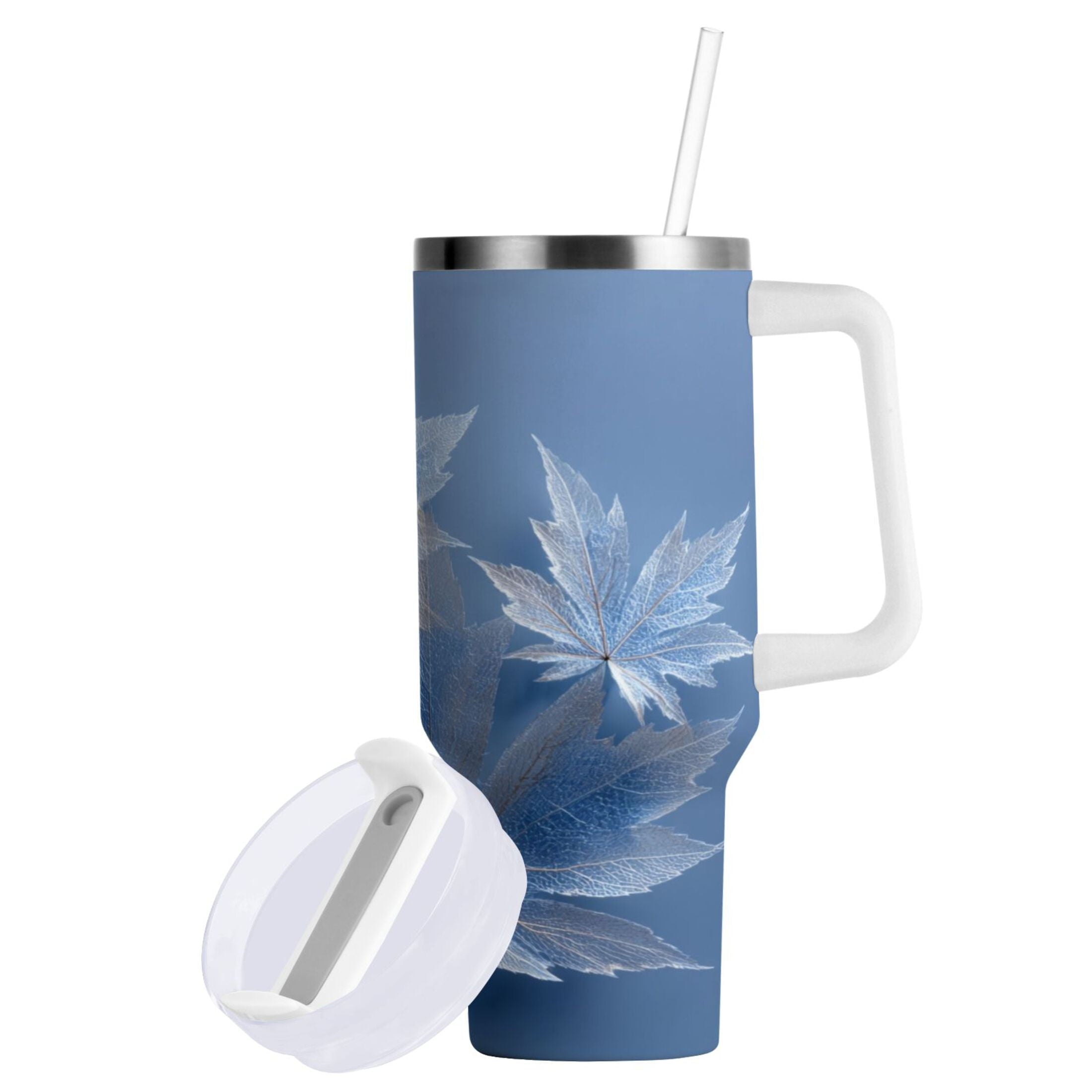 30 oz Insulated Stainless Steel Tumbler Double Wall Stainless Steel Tumbler with 2-Way Drinking Glass Mapleleaves