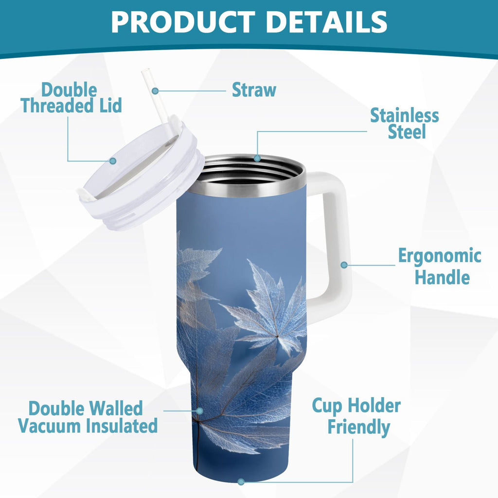 30 oz Insulated Stainless Steel Tumbler Double Wall Stainless Steel Tumbler with 2-Way Drinking Glass Mapleleaves