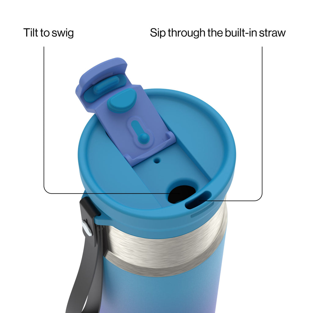 Contigo DualSip 16 oz Compact Leakproof Insulated Water Bottle with 2-Way Lid