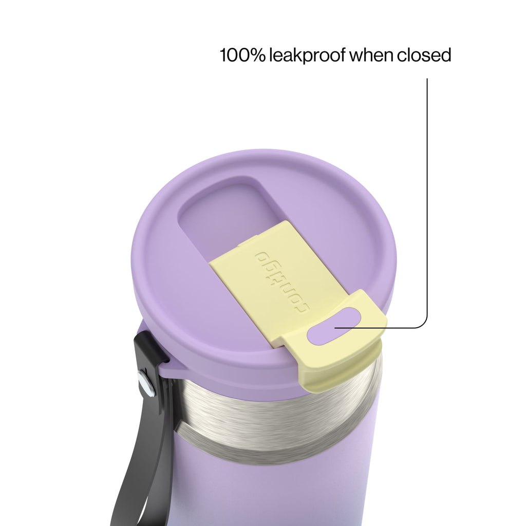 Contigo DualSip 16 oz Compact Leakproof Insulated Water Bottle with 2-Way Lid