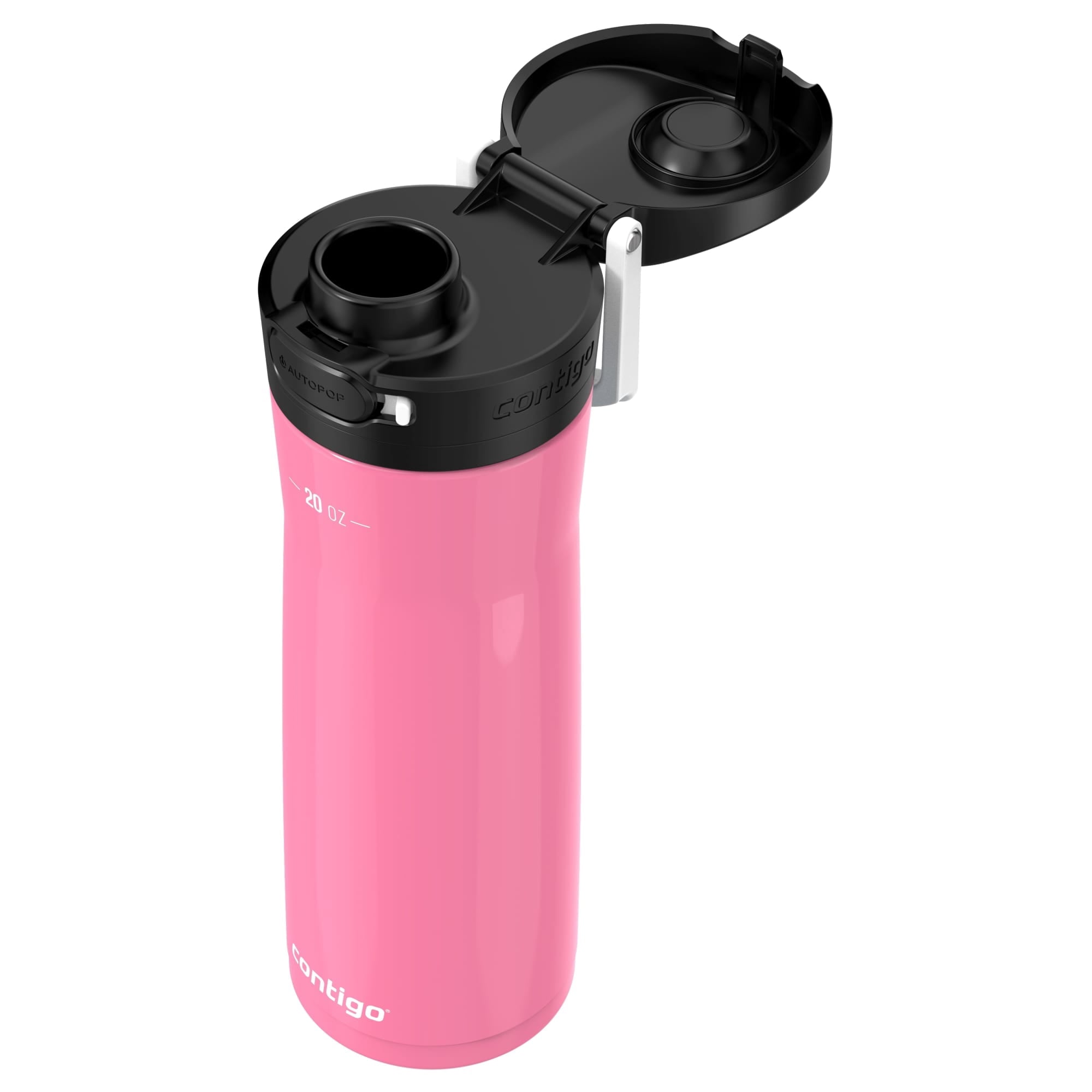 Contigo Jackson Chill  Bundle 2 Water Bottles Black 24oz and Pink  20oz with Autopop Lid