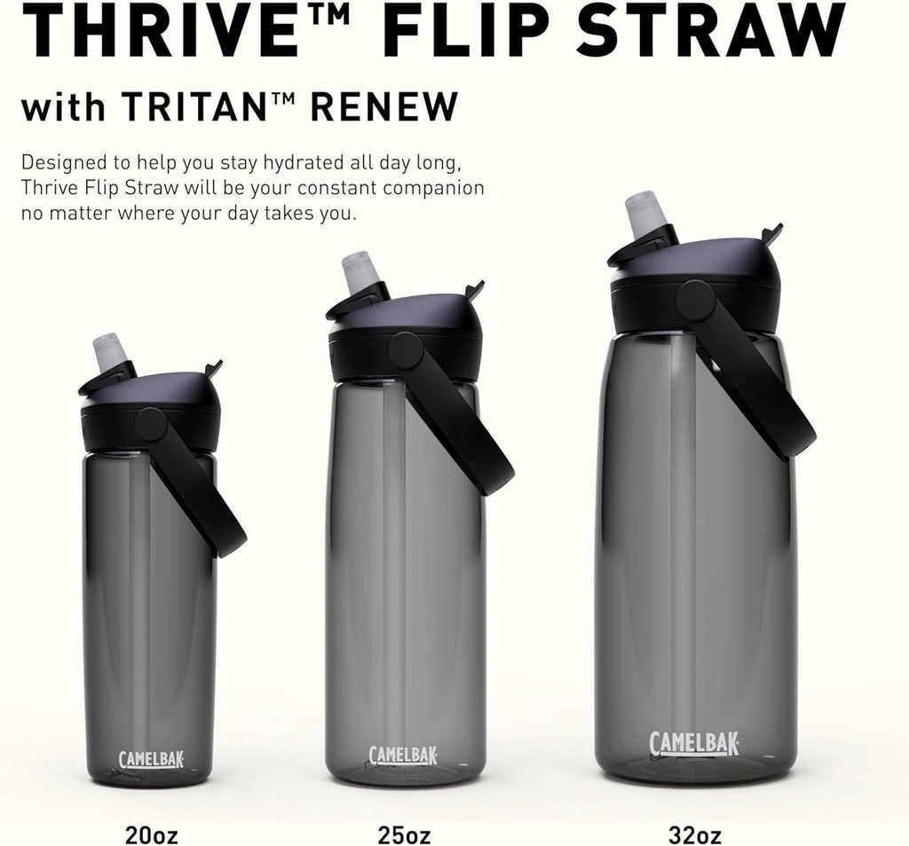 Camelbak Thrive Flip Straw 20oz Water Bottle, Charcoal