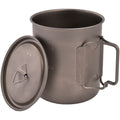 Olicamp Titanium Space Saver Mug with Lid, Nests Nalgene Bottle Inside, Lightweight and Compact, Perfect for Camping and Backpacking, 750mL