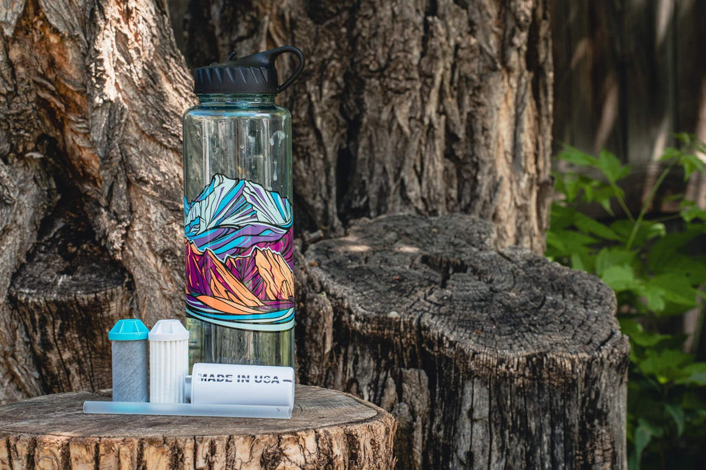 Epic Water Filters Nalgene OG Sustain Tritan USA Made Water Bottle and 75 Gallon Filter - Removes 99.99% of Water Impurities, 32oz, Leggitt Art