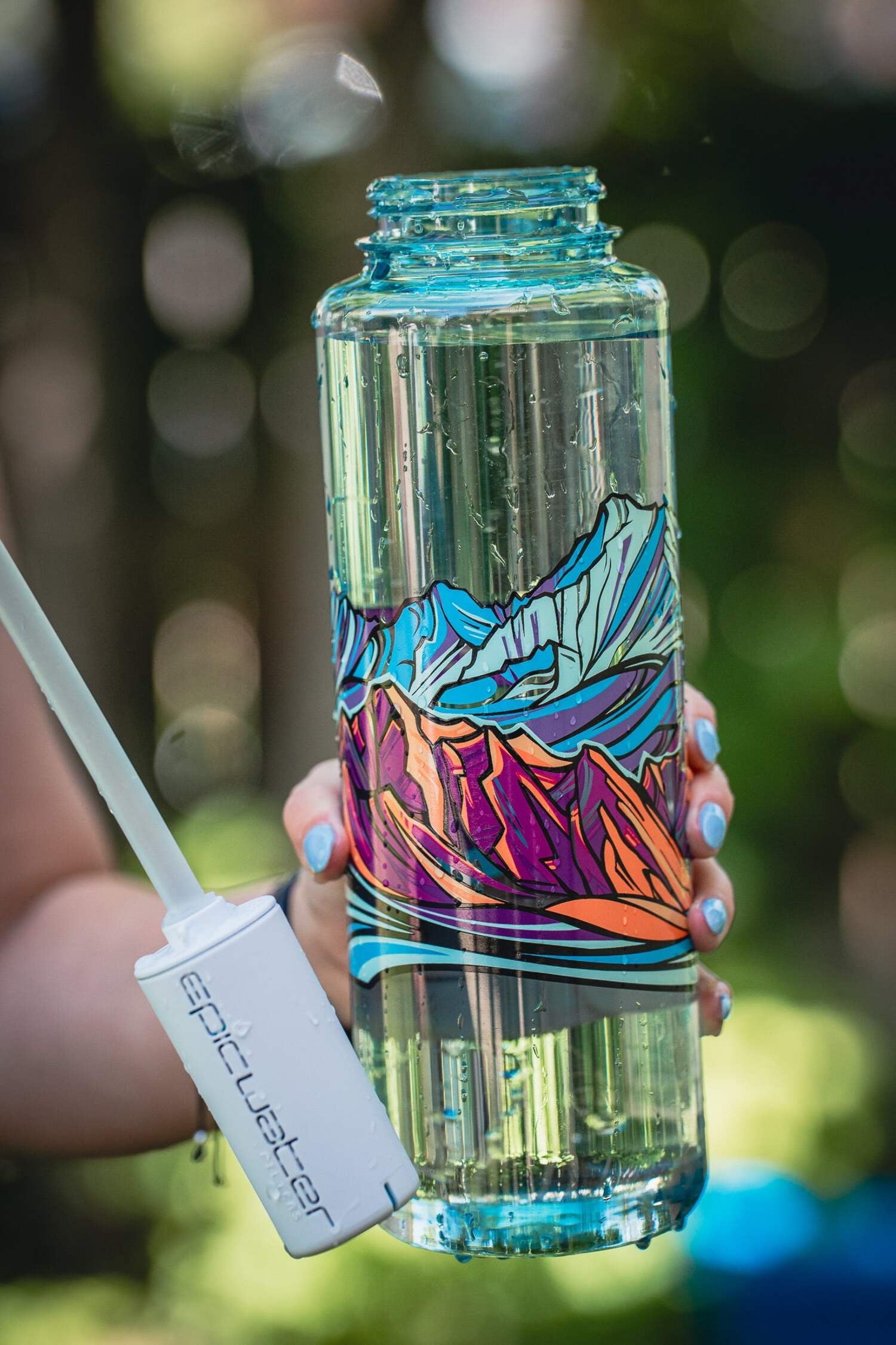 Epic Water Filters Nalgene OG Sustain Tritan USA Made Water Bottle and 75 Gallon Filter - Removes 99.99% of Water Impurities, 32oz, Leggitt Art