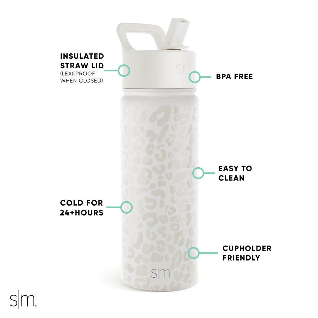 Simple Modern Summit Water Bottle Straw Lid Vacuum Insulated Stainless Steel Bottle | 18 fl oz