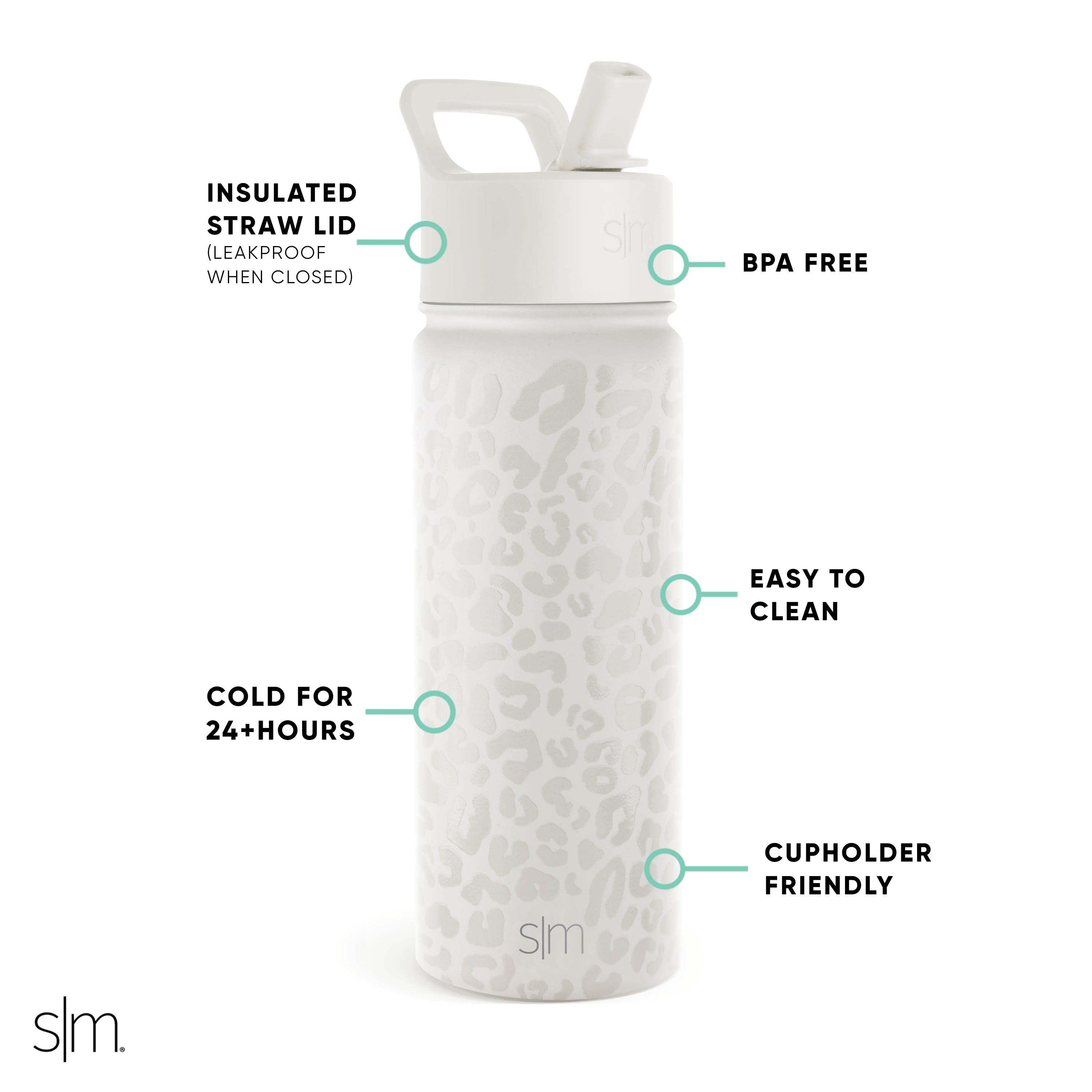 Simple Modern Summit Water Bottle Straw Lid Vacuum Insulated Stainless Steel Bottle | 18 fl oz