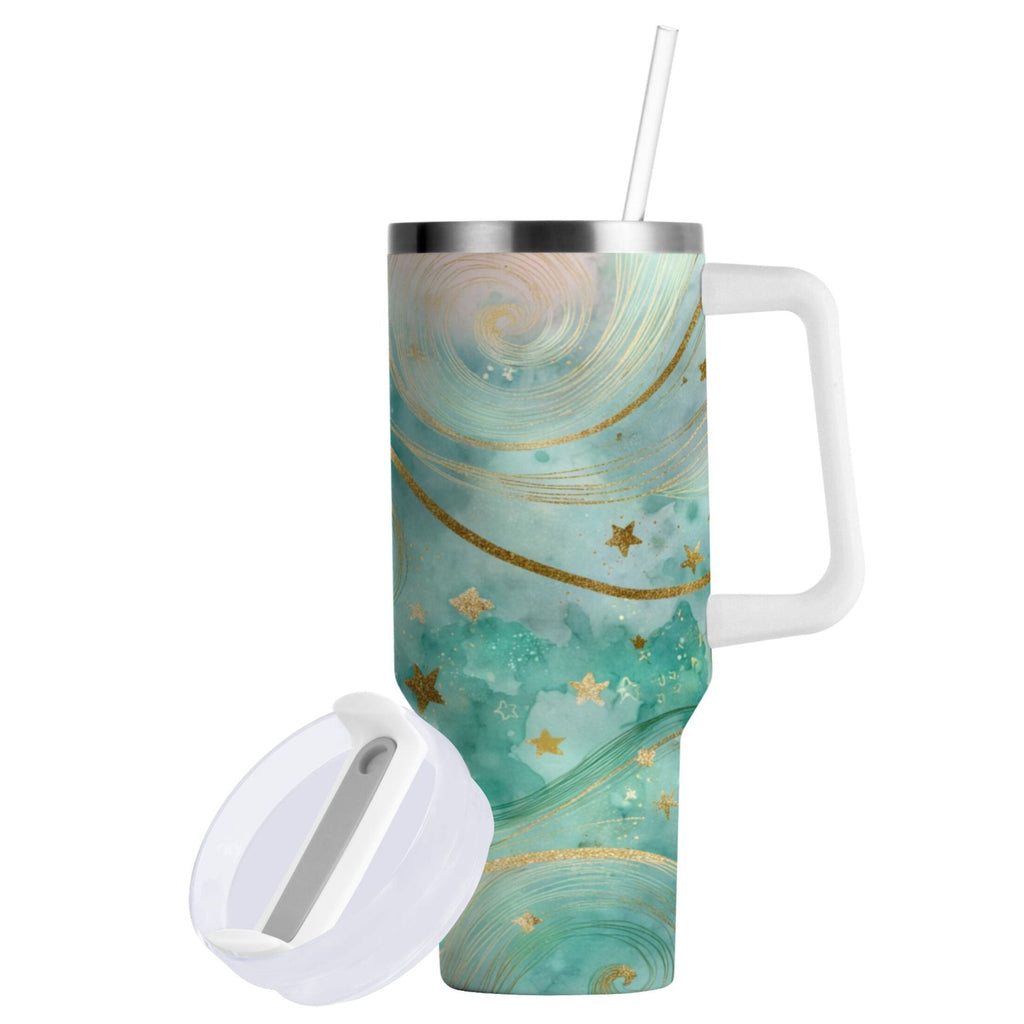 30 oz Insulated Stainless Steel Tumbler Double Wall Stainless Steel Tumbler with 2-Way Drinking Beautiful Swirling Lines
