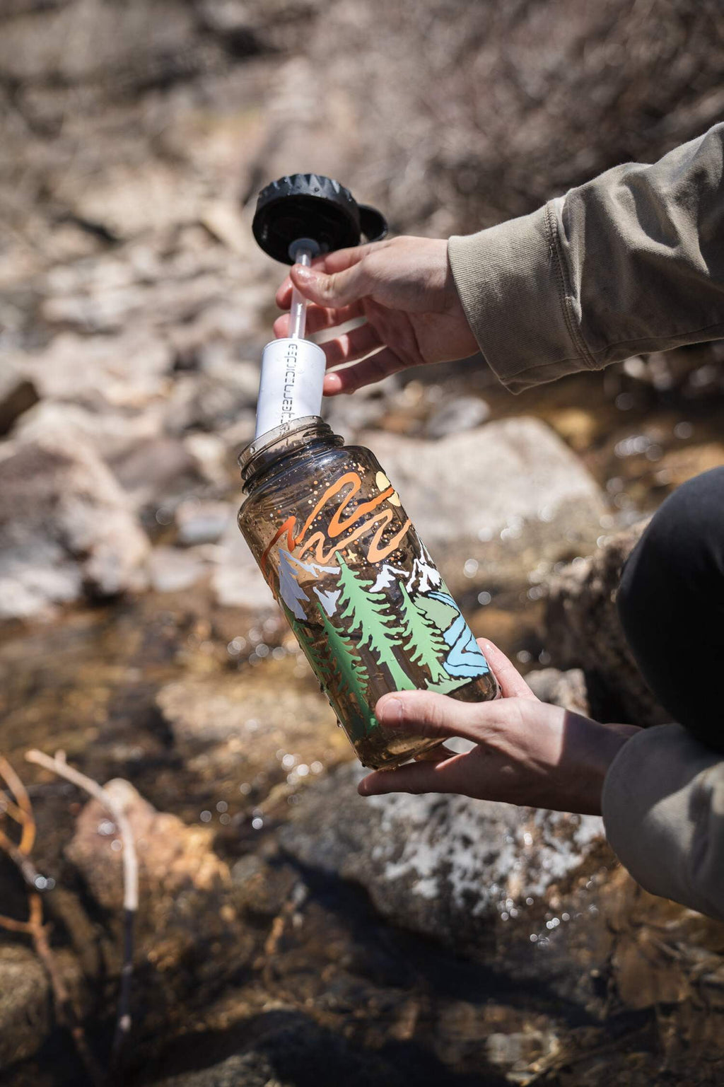 Epic Water Filters Nalgene OG Sustain Tritan USA Made Water Bottle and 75 Gallon Filter - Removes 99.99% of Water Impurities, 32oz, Atomic Child Special Edition