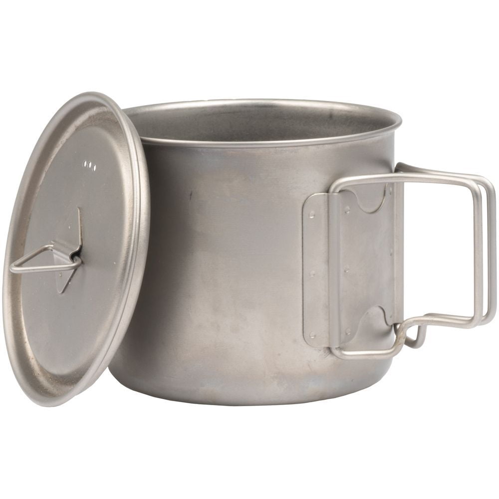 Olicamp Titanium Space Saver Mug with Lid, Nests Nalgene Bottle Inside, Lightweight and Compact, Perfect for Camping and Backpacking, 550mL