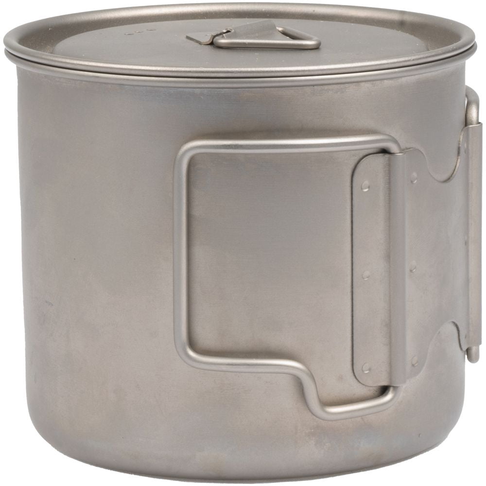 Olicamp Titanium Space Saver Mug with Lid, Nests Nalgene Bottle Inside, Lightweight and Compact, Perfect for Camping and Backpacking, 550mL
