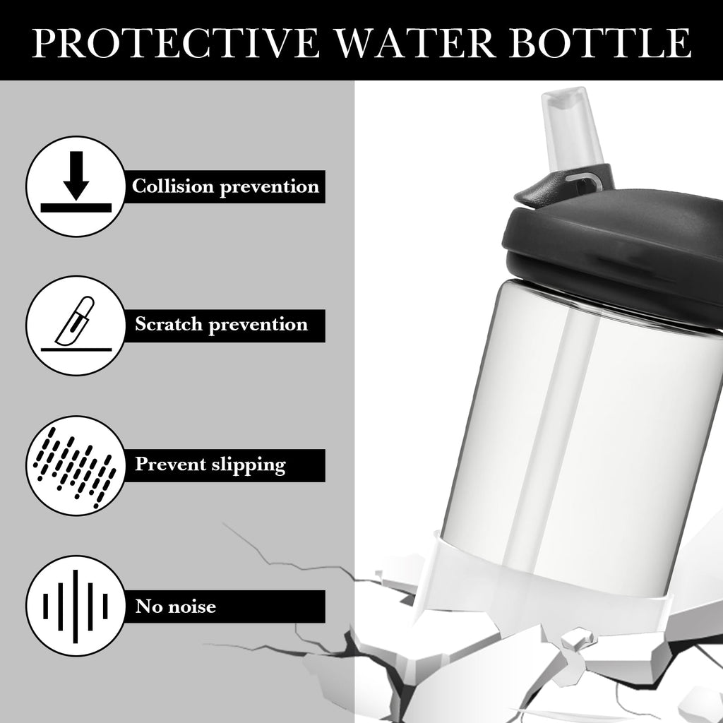 Linkidea 2 Pack Water Bottle Boot Compatible with CamelBak Eddy+20oz/25oz, Chute Mag 20oz/25oz, Carry Cap, Silicone Anti-Slip Bottle Bottom Bumper Protector (Clear White)