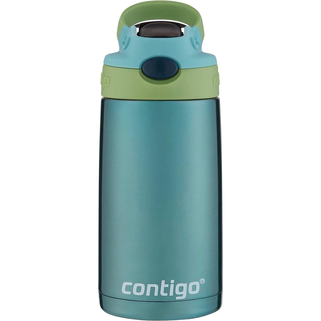 Contigo Kid's 13 oz. AutoSpout Straw Water Bottle - Stainless Steel/Azalea/Pansy