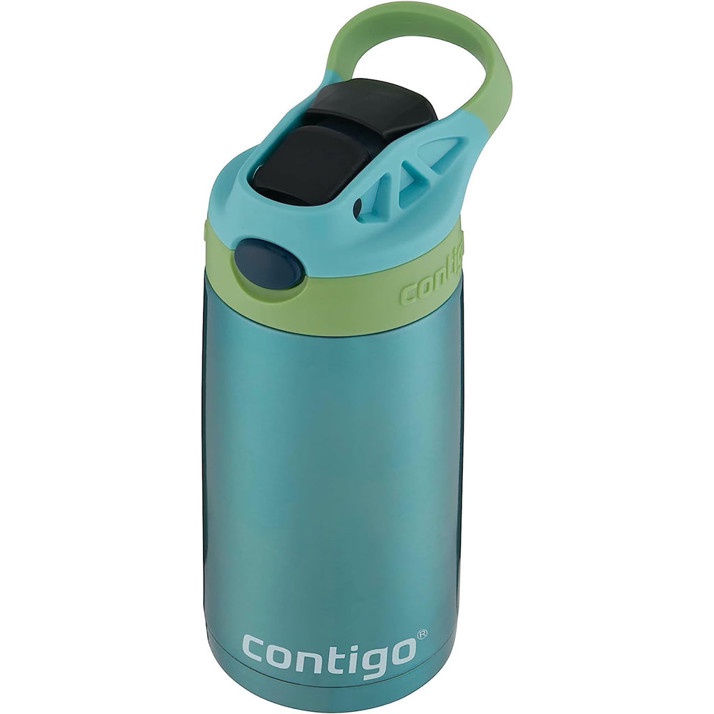 Contigo Kid's 13 oz. AutoSpout Straw Water Bottle - Stainless Steel/Azalea/Pansy