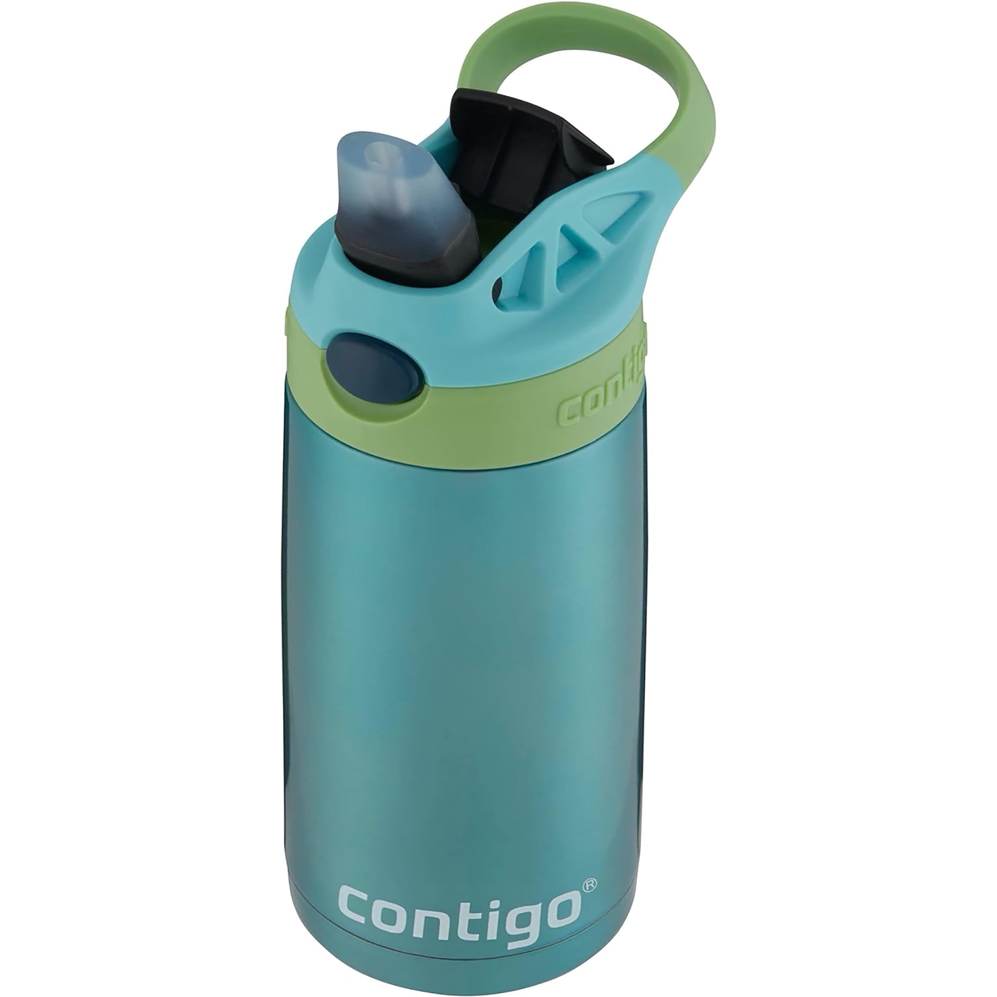 Contigo Kid's 13 oz. AutoSpout Straw Water Bottle - Stainless Steel/Azalea/Pansy