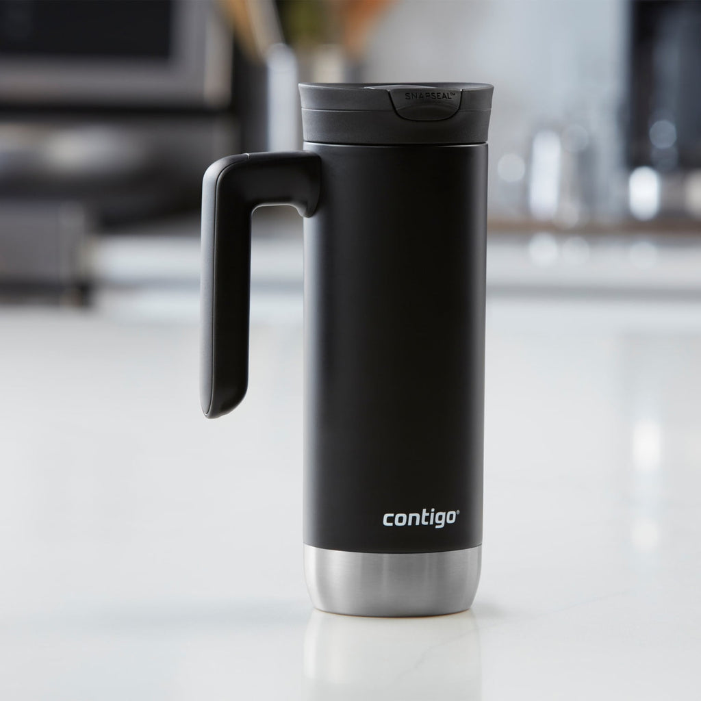 Contigo Huron 2.0 Stainless Steel Travel Mug with SNAPSEAL Lid and Handle in Black, 20 fl oz.