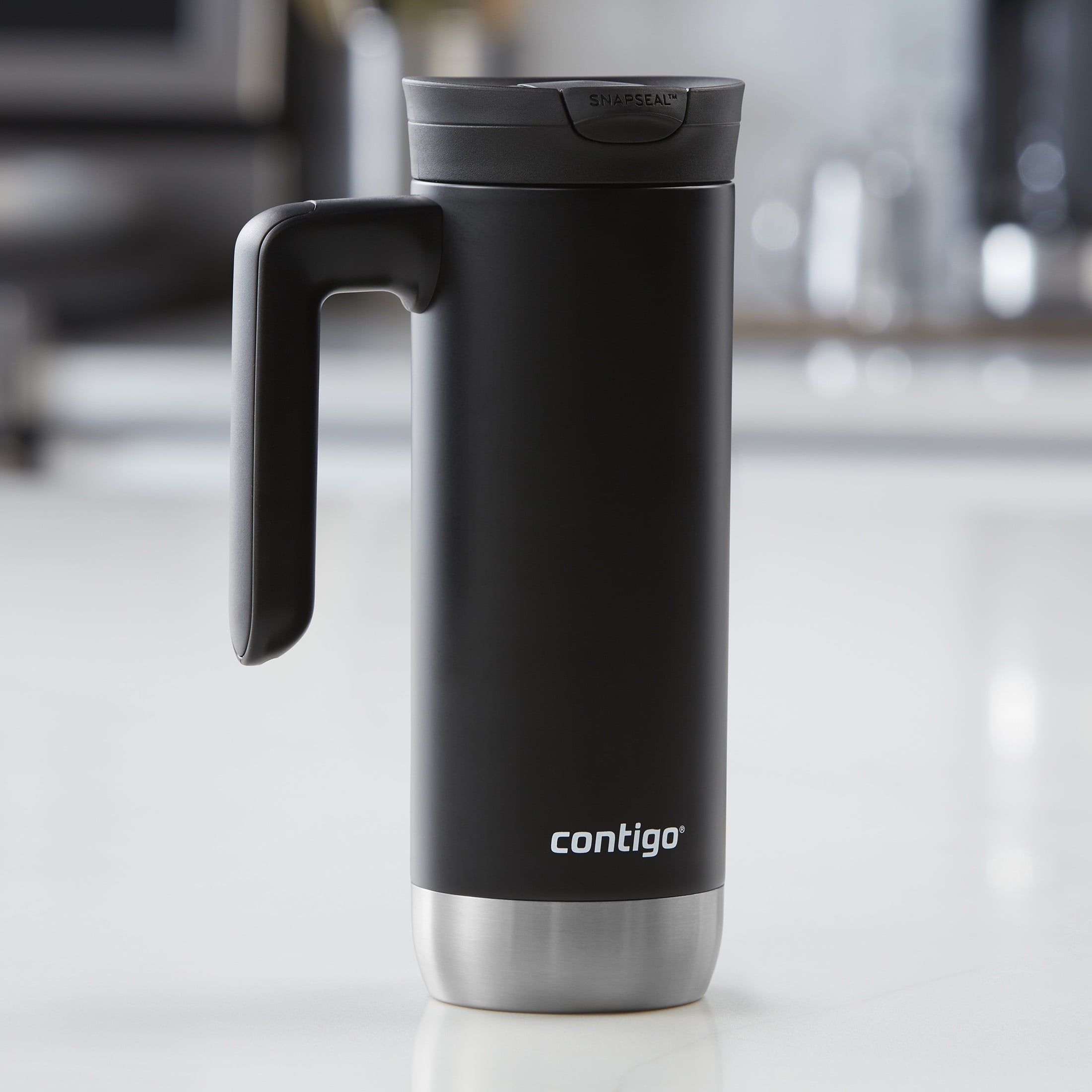 Contigo Huron 2.0 Stainless Steel Travel Mug with SNAPSEAL Lid and Handle in Black, 20 fl oz.