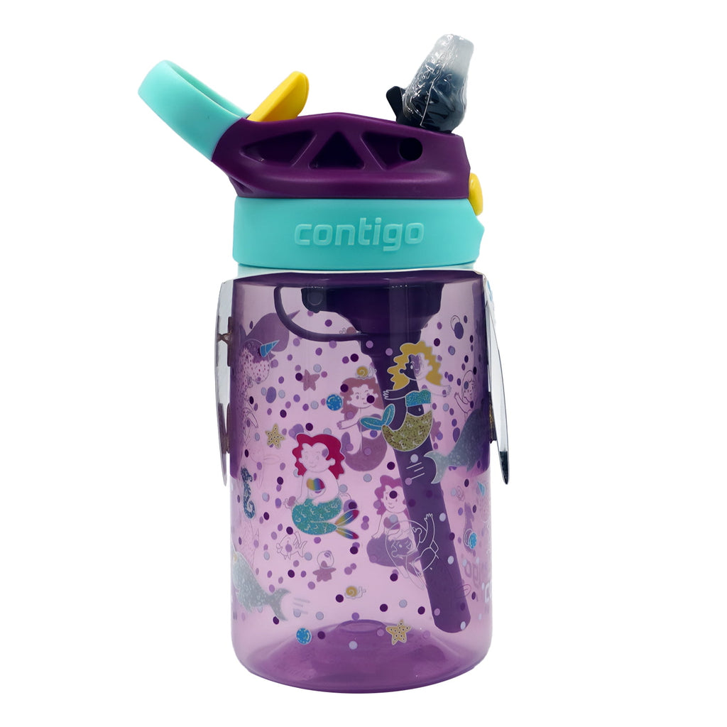 Contigo Kids Water Bottle with Redesigned AUTOSPOUT Straw, 14 oz, Grape Forest Haven