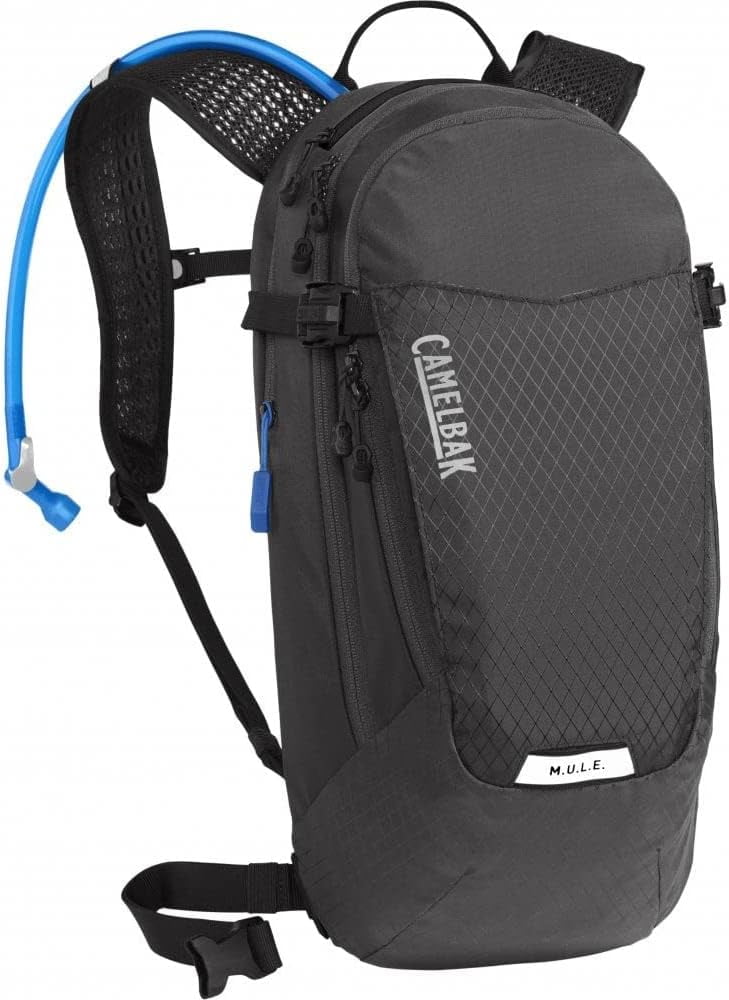 CamelBak Women's M.U.L.E. 12 Mountain Biking Hydration Pack - Easy Refilling Hydration Backpack - Magnetic Tube Trap 100oz, Charcoal/Black