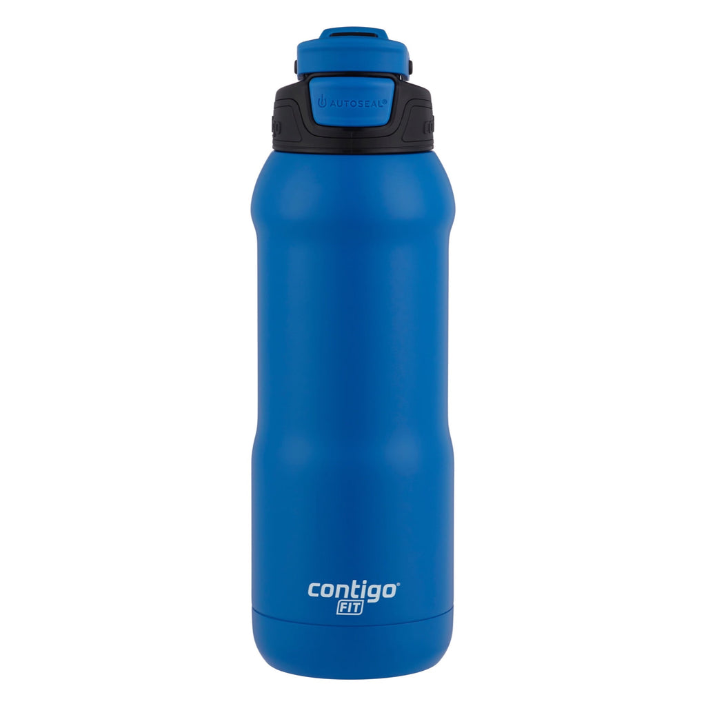 Contigo Fit Stainless Steel AUTOSPOUT Water Bottle with Straw, Blue Amp, 32 fl oz.