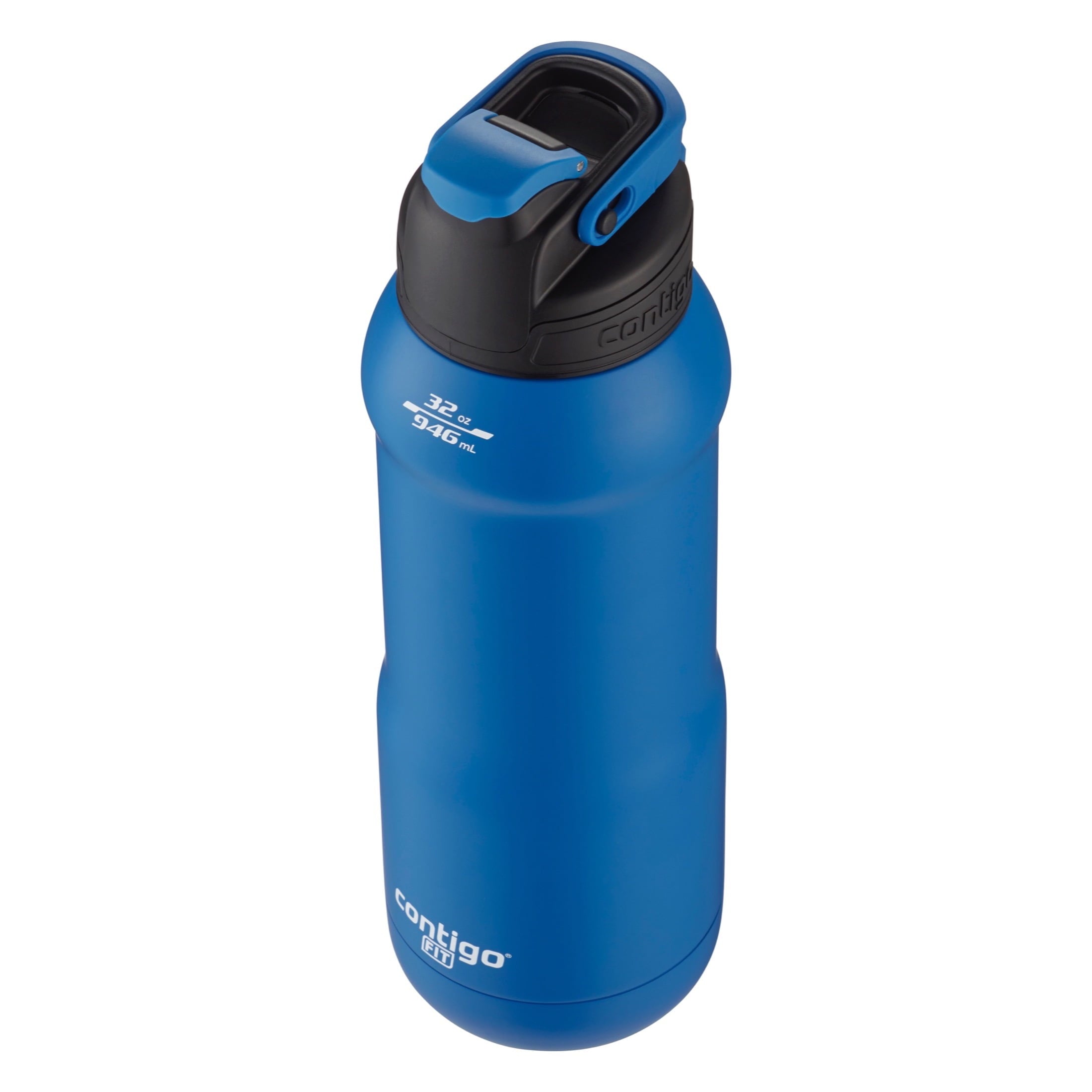Contigo Fit Stainless Steel AUTOSPOUT Water Bottle with Straw, Blue Amp, 32 fl oz.