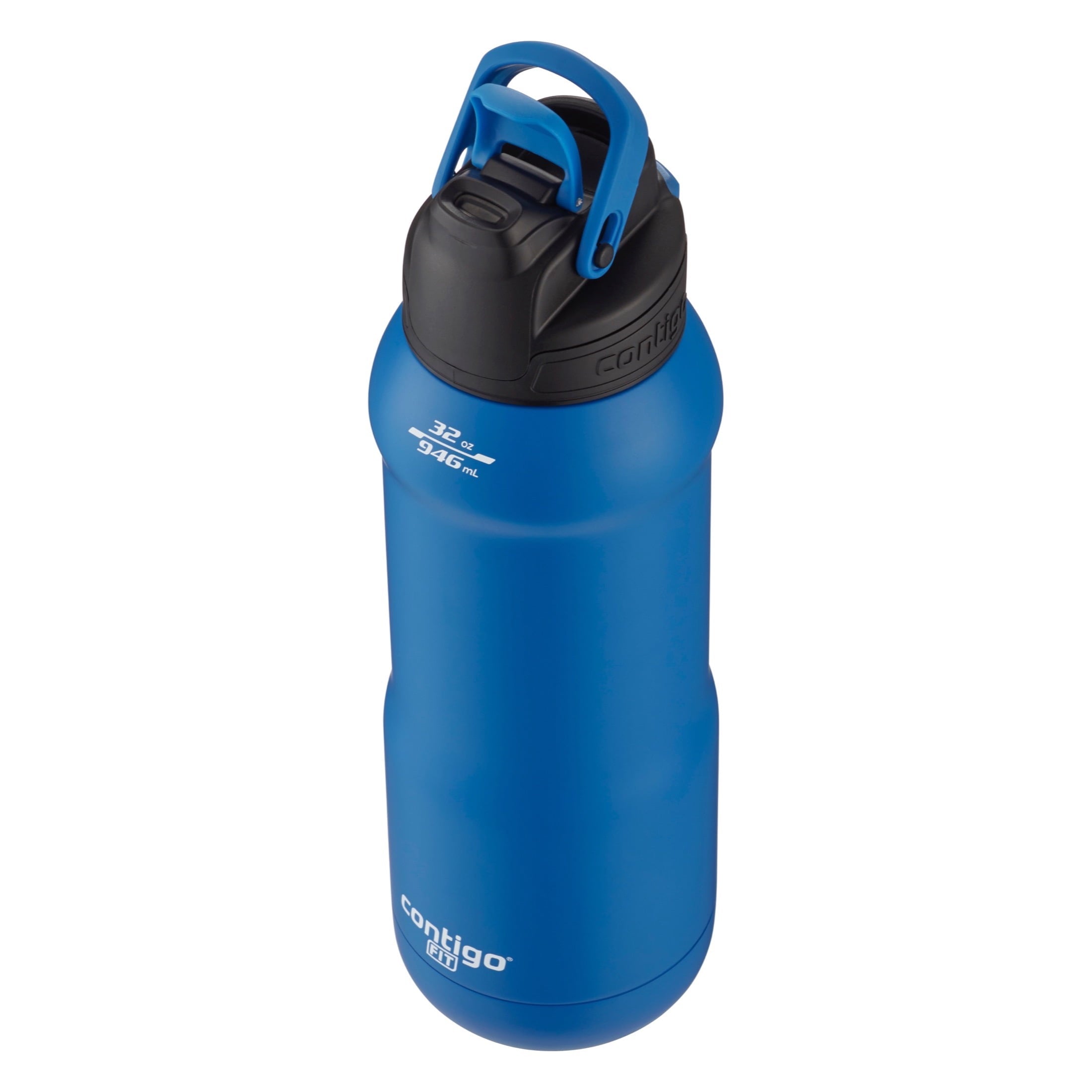 Contigo Fit Stainless Steel AUTOSPOUT Water Bottle with Straw, Blue Amp, 32 fl oz.