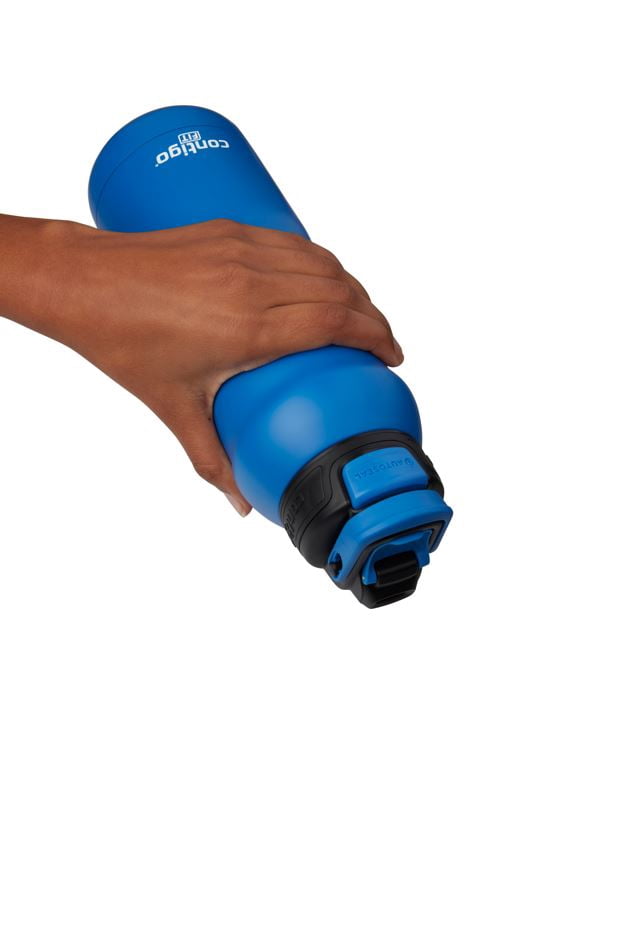 Contigo Fit Stainless Steel AUTOSPOUT Water Bottle with Straw, Blue Amp, 32 fl oz.
