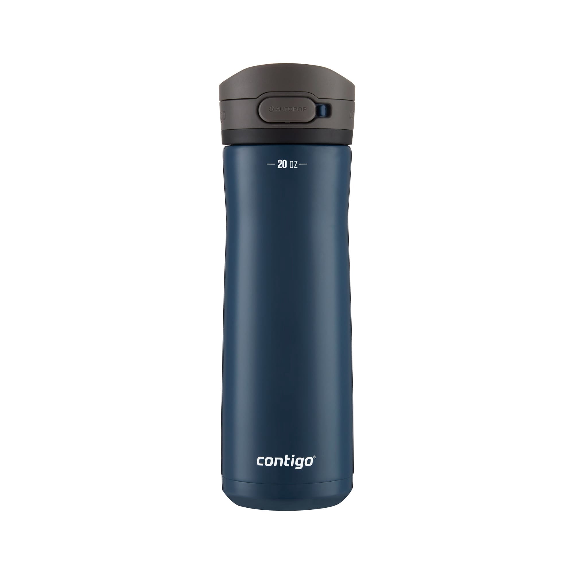 Contigo Jackson Chill Bundle 2 Water Bottles Black 24oz and Blueberry 20oz with Autopop Lid
