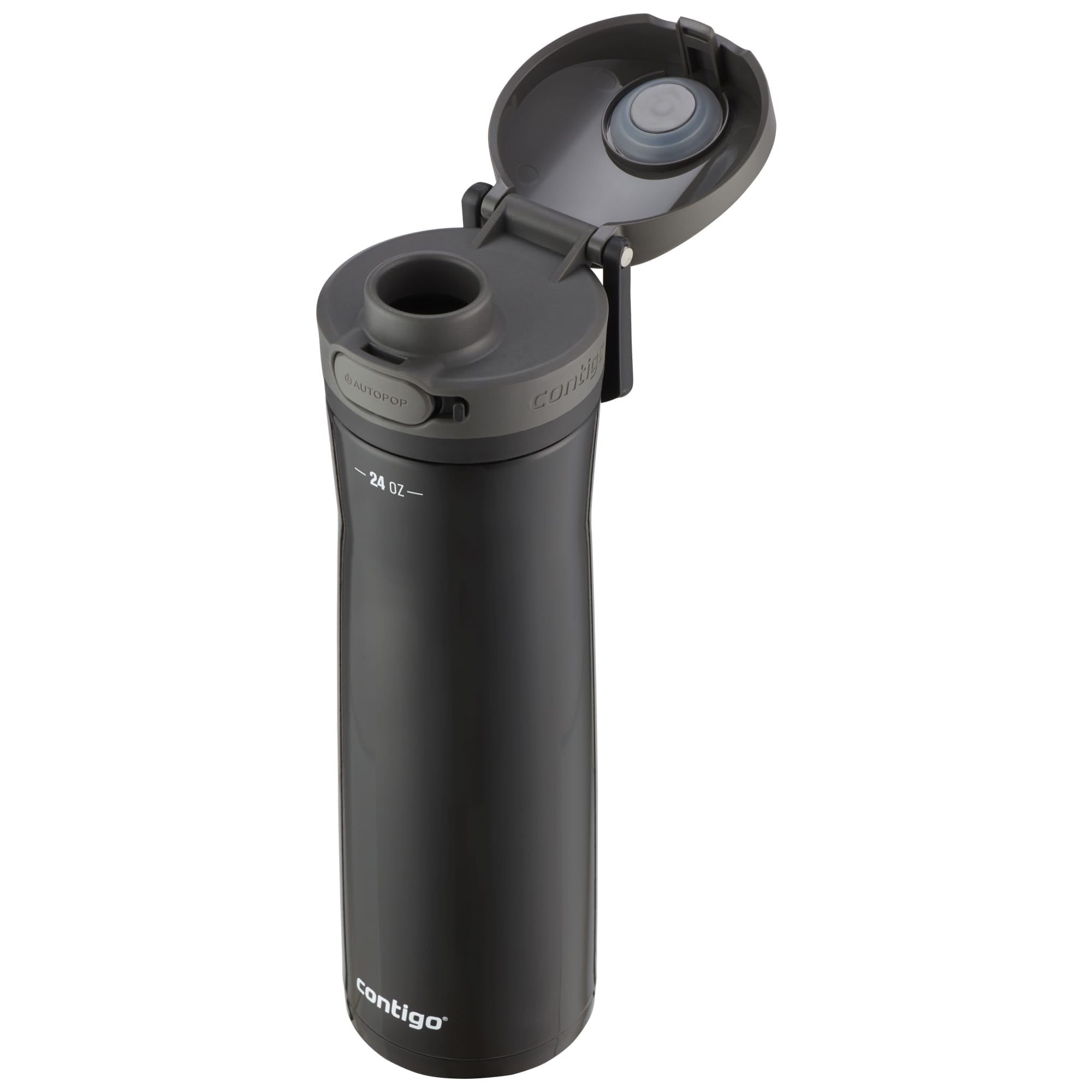 Contigo Jackson Chill Bundle 2 Water Bottles Black 24oz and Blueberry 20oz with Autopop Lid