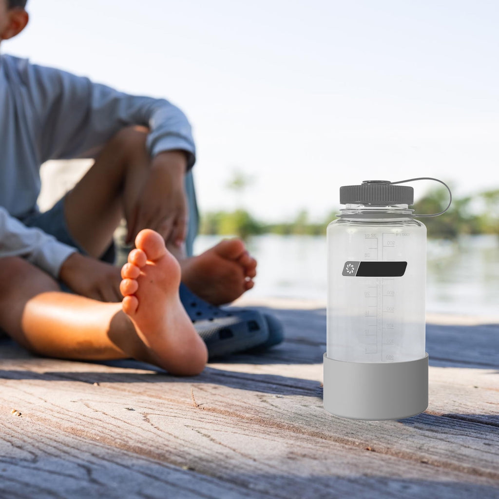 Linkidea 2 Pack Water Bottle Boot Compatible with Nalgene Sustain Wide Mouth 32oz/48oz, Narrow Mouth 32oz, Silicone Anti-Slip Bottle Bottom Bumper Protector (Grey)