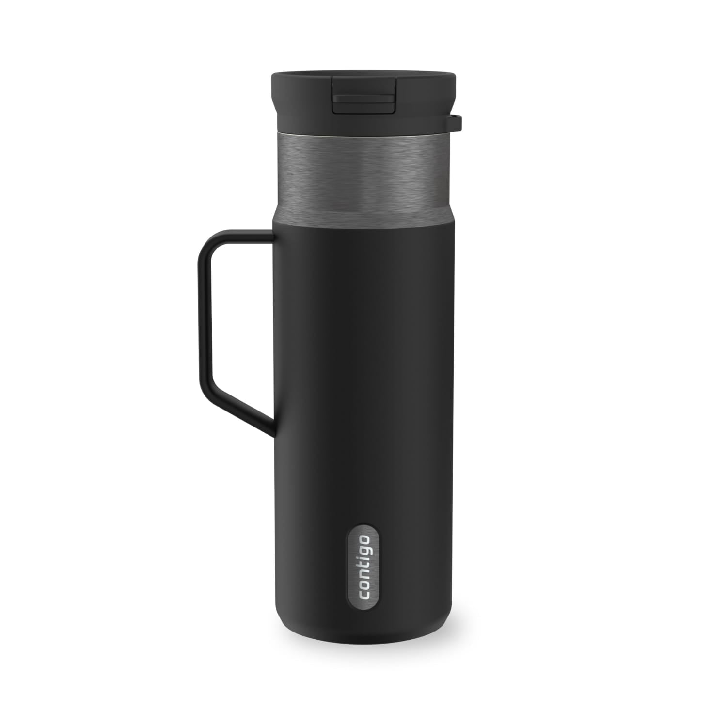 Contigo SnapSeal Leakproof Stainless Steel Reusable Water Bottle Tumbler with Side Handle, Dark Blue/Bronze, 20 oz
