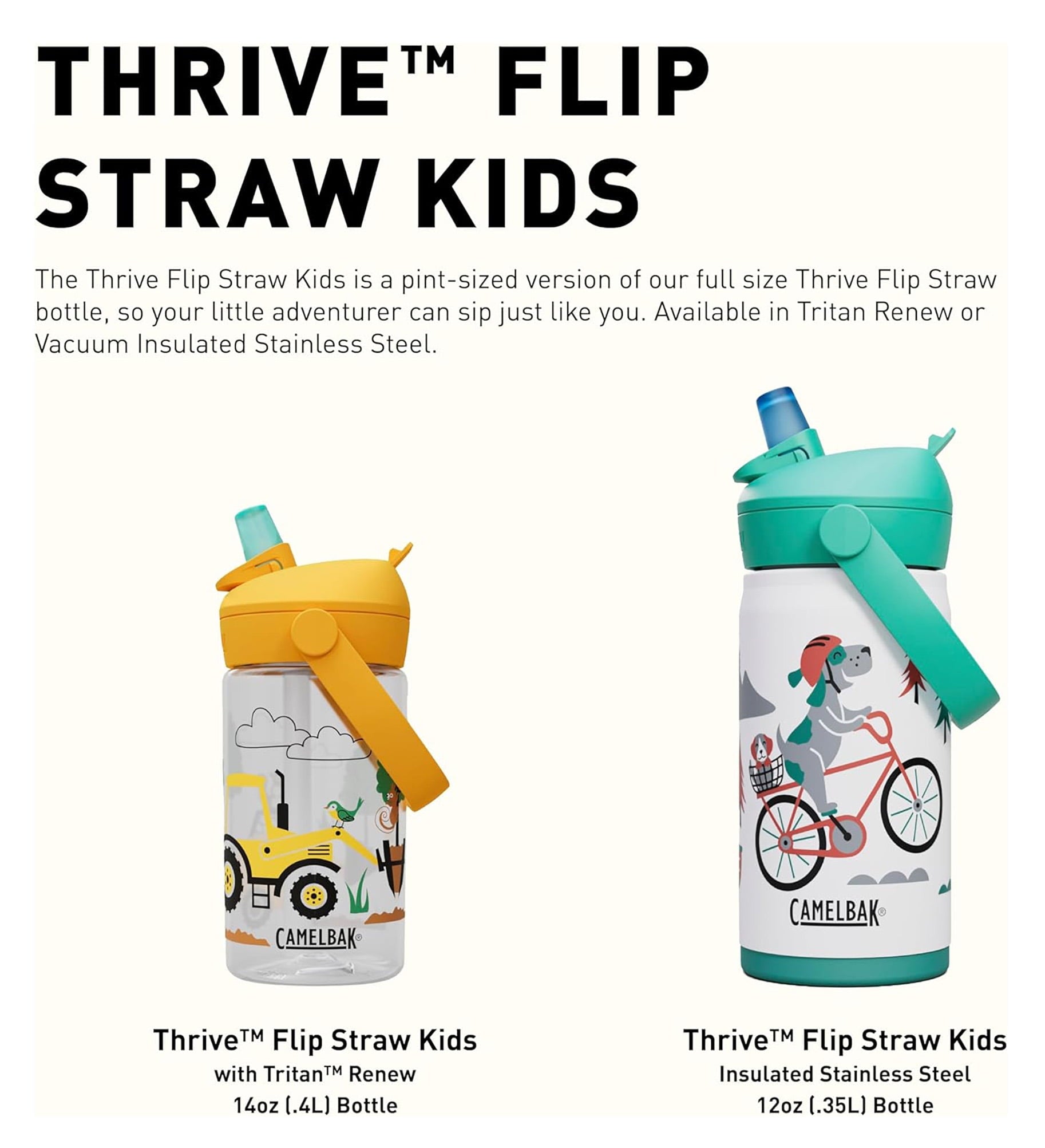 Camelbak Thrive™ Flip Straw Kids 14oz Bottle, Friendly Forest