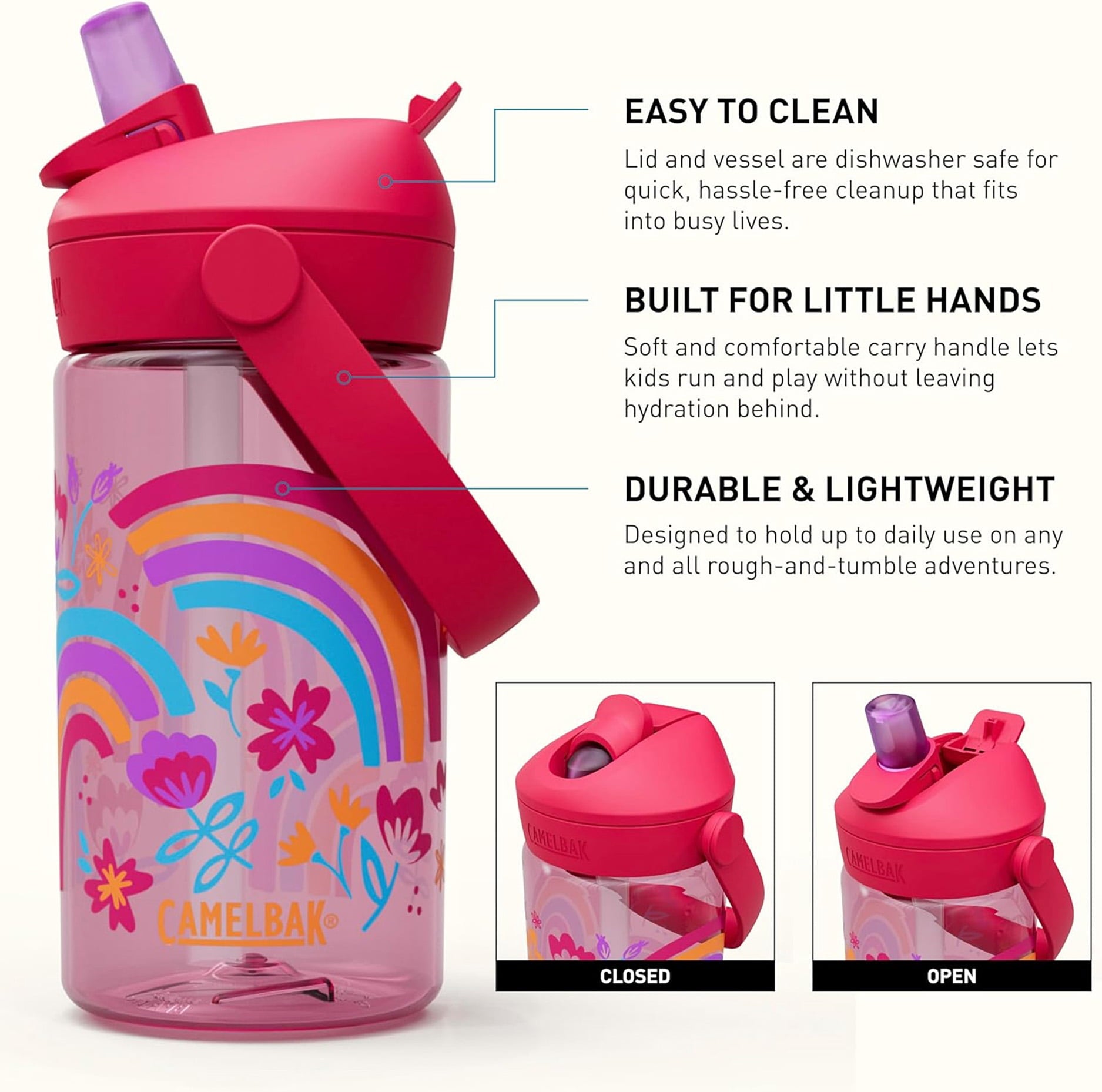 Camelbak Thrive™ Flip Straw Kids 14oz Bottle, Friendly Forest