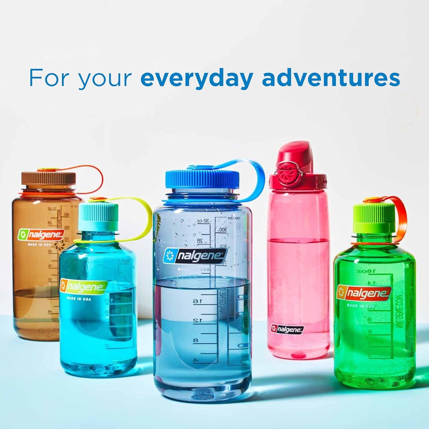 Nalgene Sustain Tritan BPA-Free Water Bottle Made with Material Derived from 50% Plastic Waste, 32 OZ, Narrow Mouth, Pear