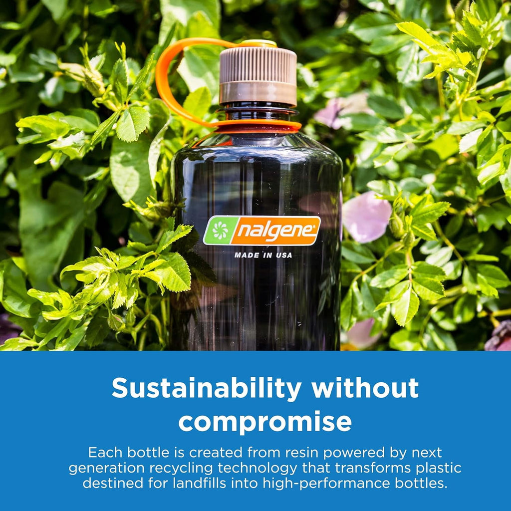 Nalgene Sustain Tritan BPA-Free Water Bottle Made with Material Derived from 50% Plastic Waste, 32 OZ, Narrow Mouth, Pear